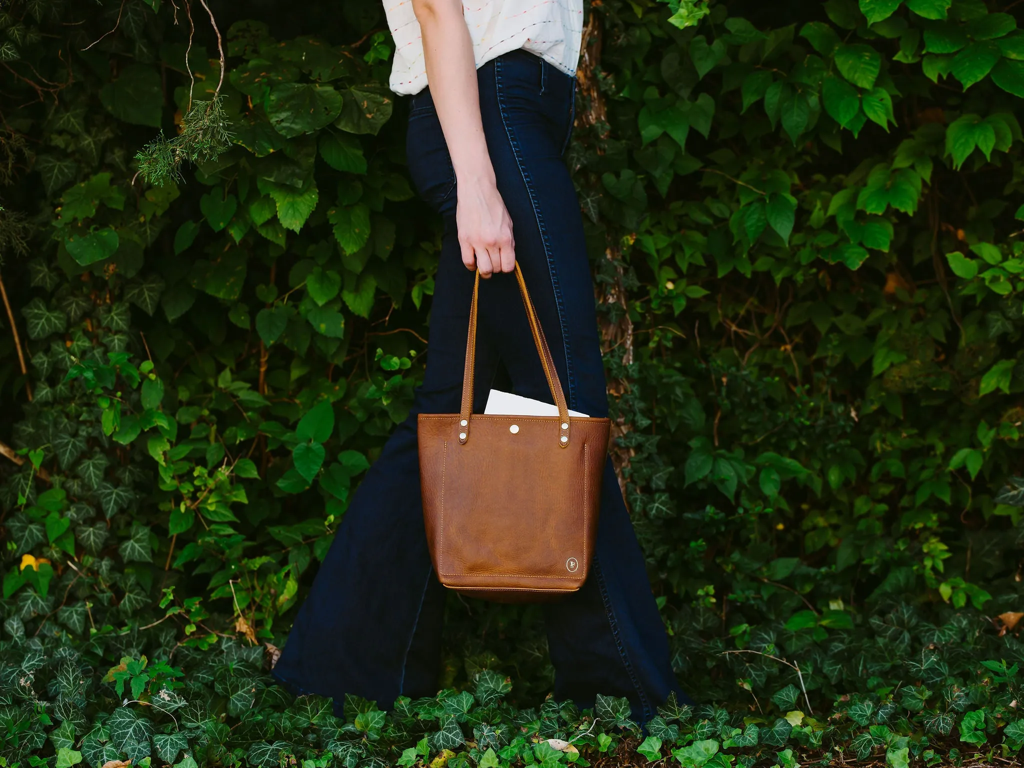 Leather Market Tote Bag in Wild Honey Kodiak Leather