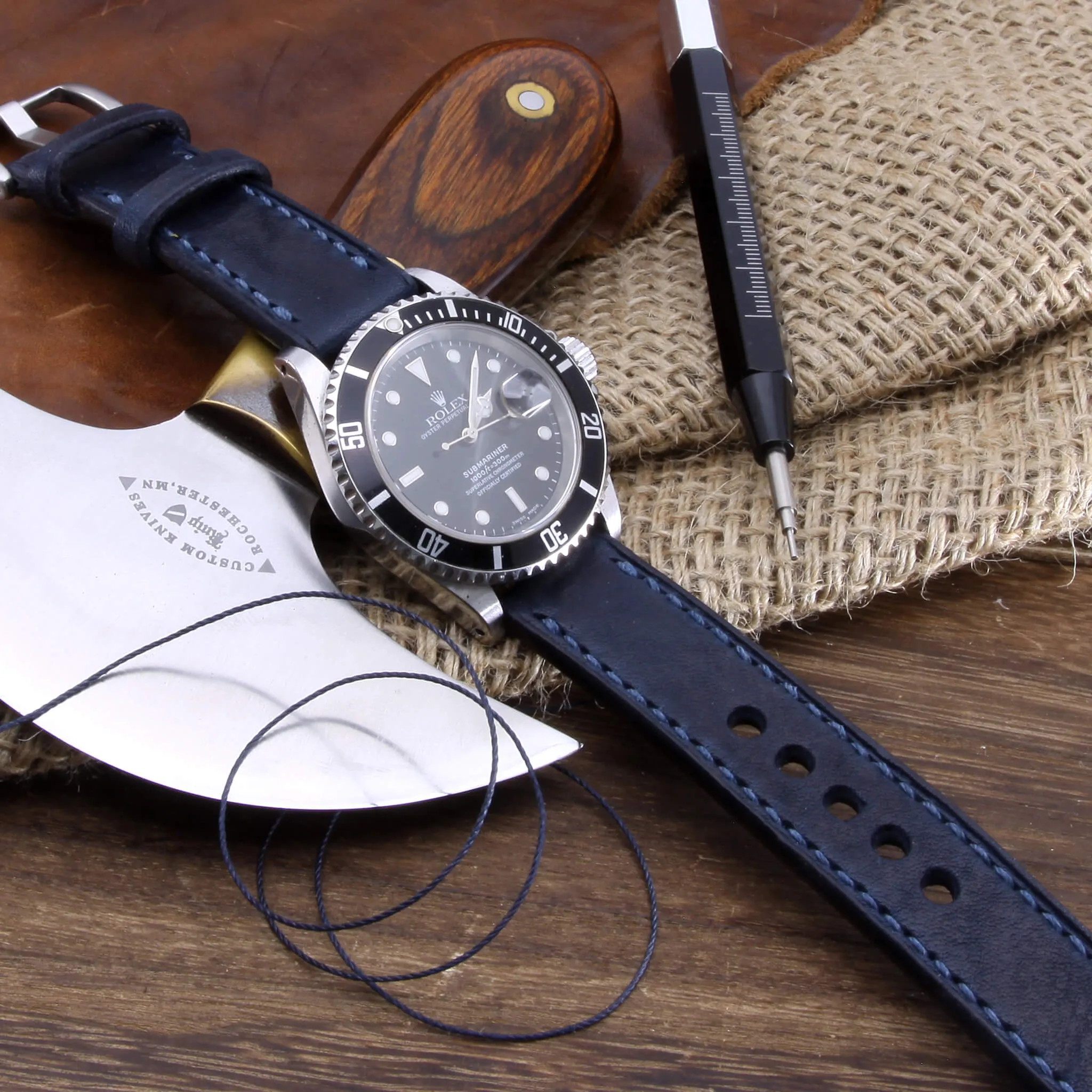 Leather Watch Strap, Vintage 407  | Full Stitch