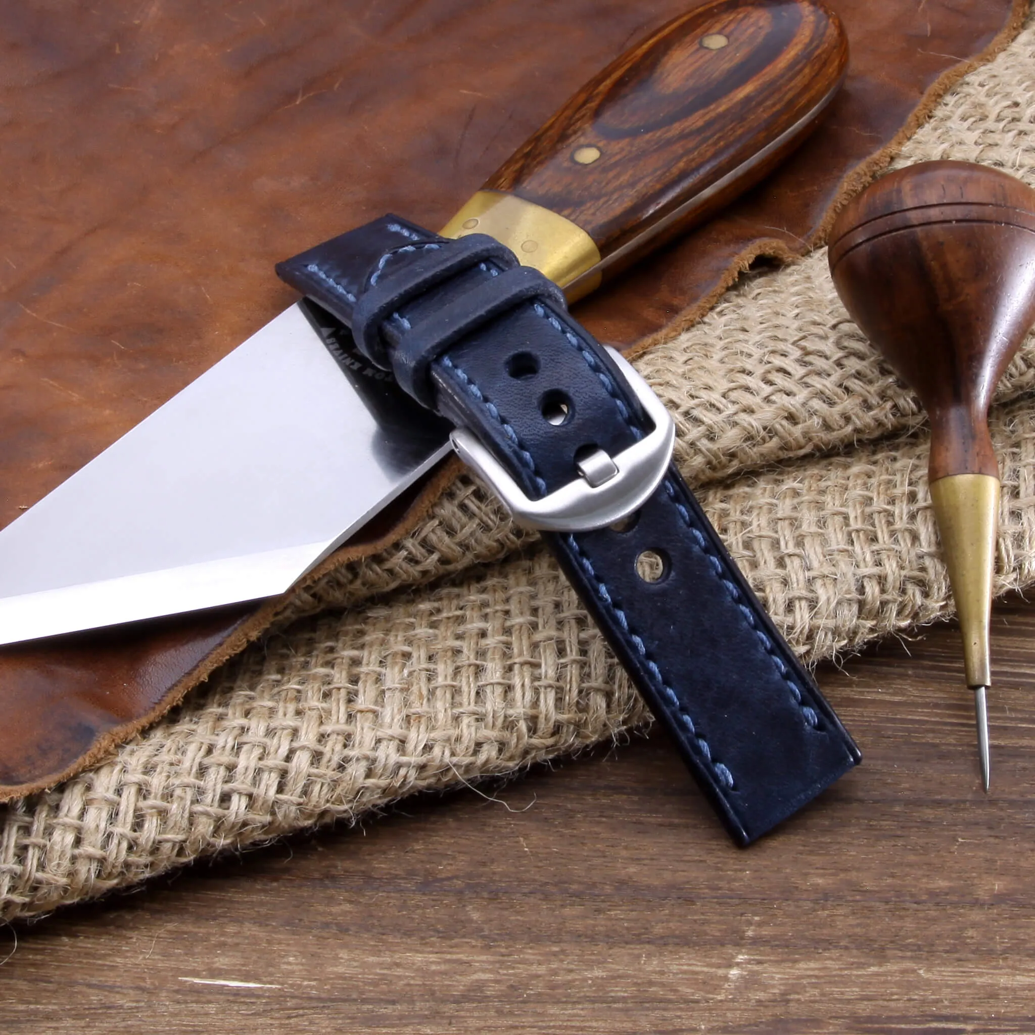 Leather Watch Strap, Vintage 407  | Full Stitch