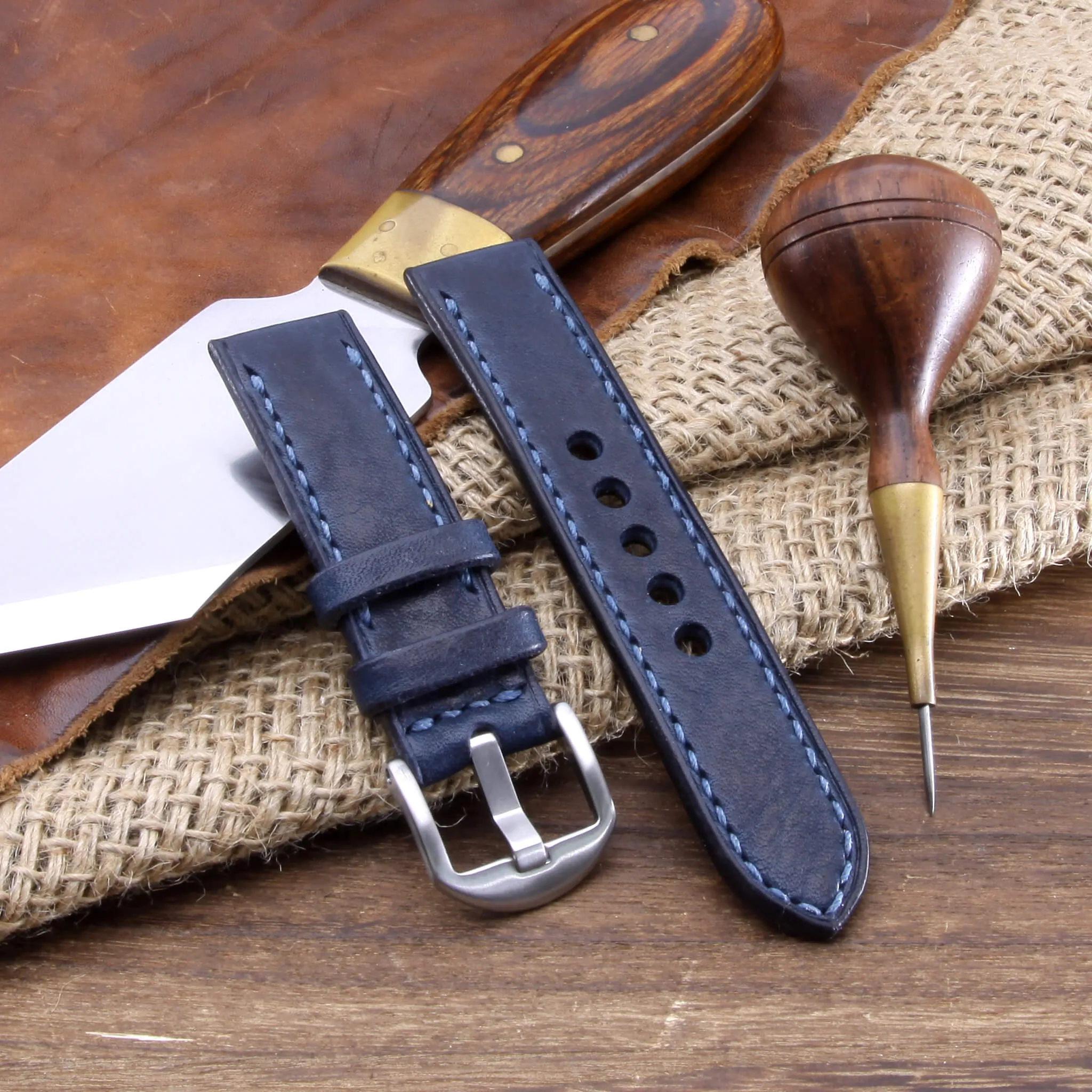 Leather Watch Strap, Vintage 407  | Full Stitch