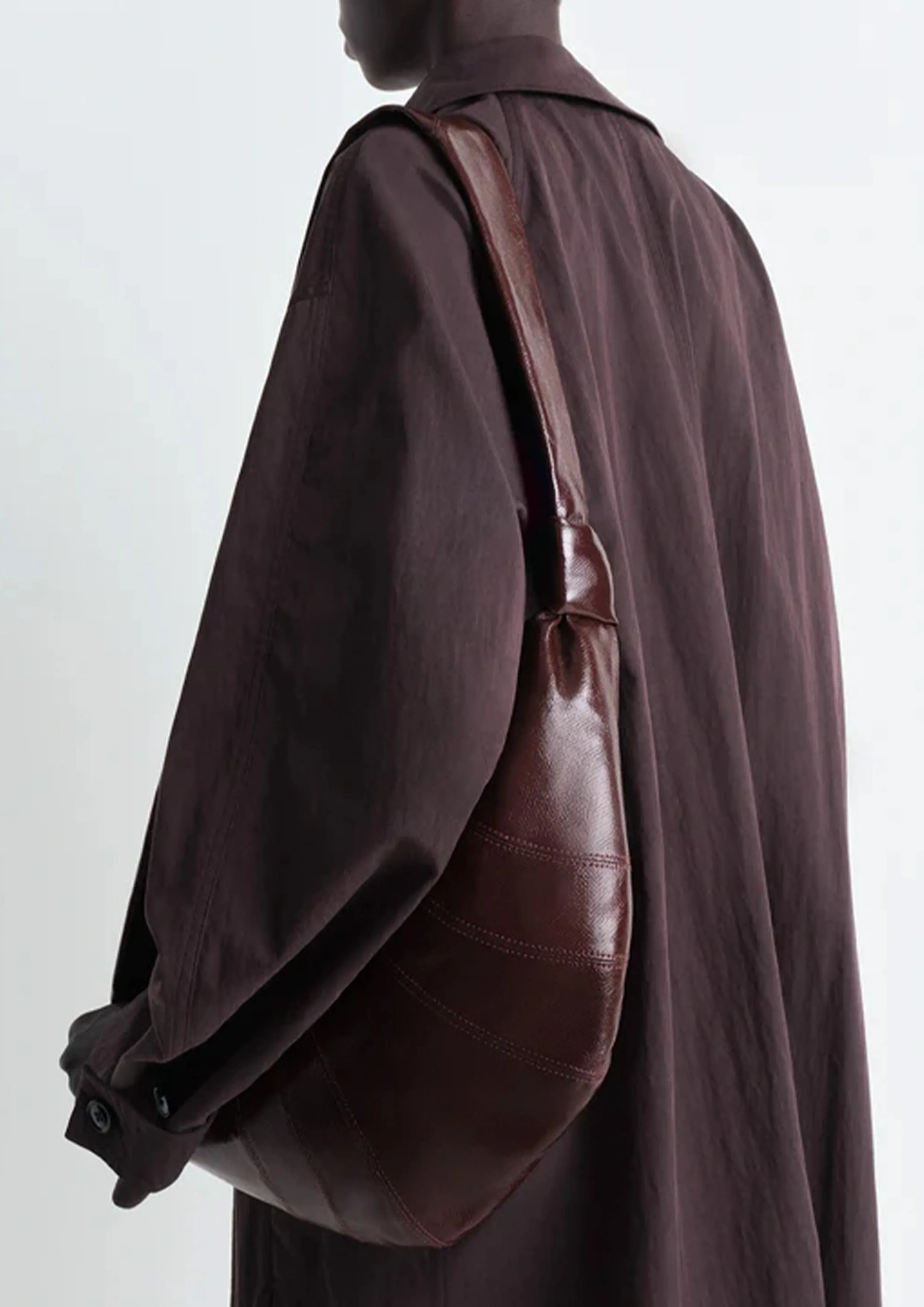 LEMAIRE - MEDIUM CROISSANT BAG CHOCOLATE FONDANT