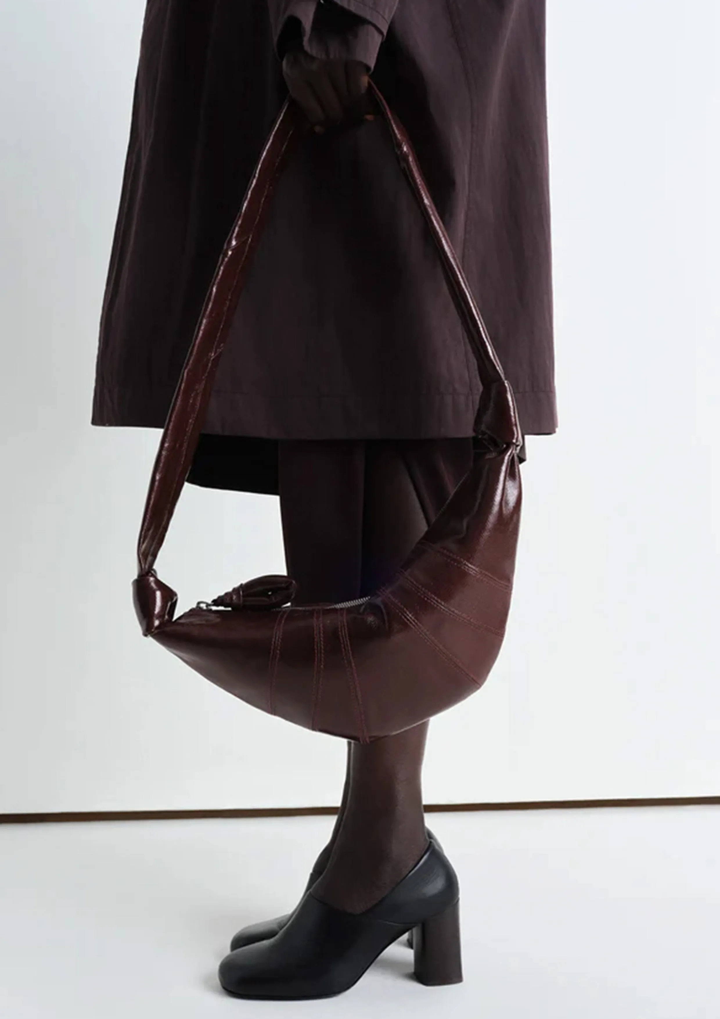 LEMAIRE - SMALL CROISSANT BAG CHOCOLATE FONDANT