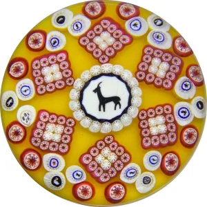 Limited Edition Baccarat Goat Gridel Silhouette with Patterned Millefiori