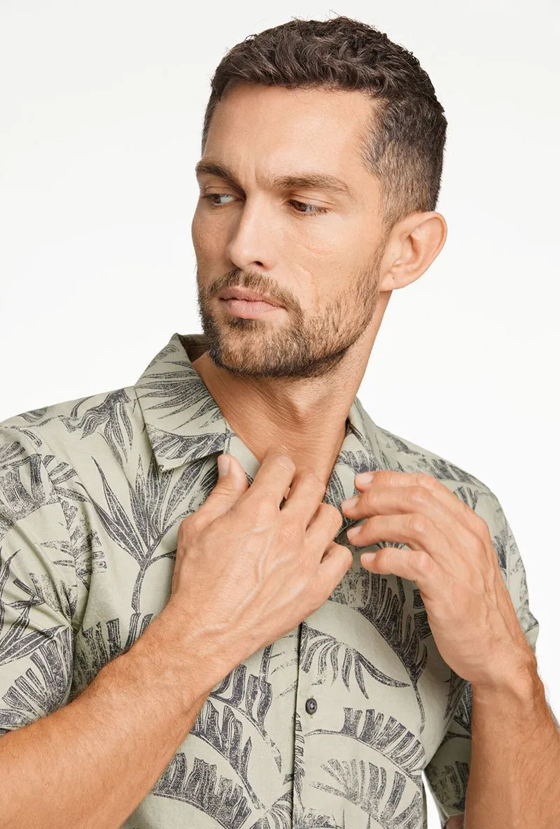 LINDBERGH WASHED AOP RESORT SS SHIRT