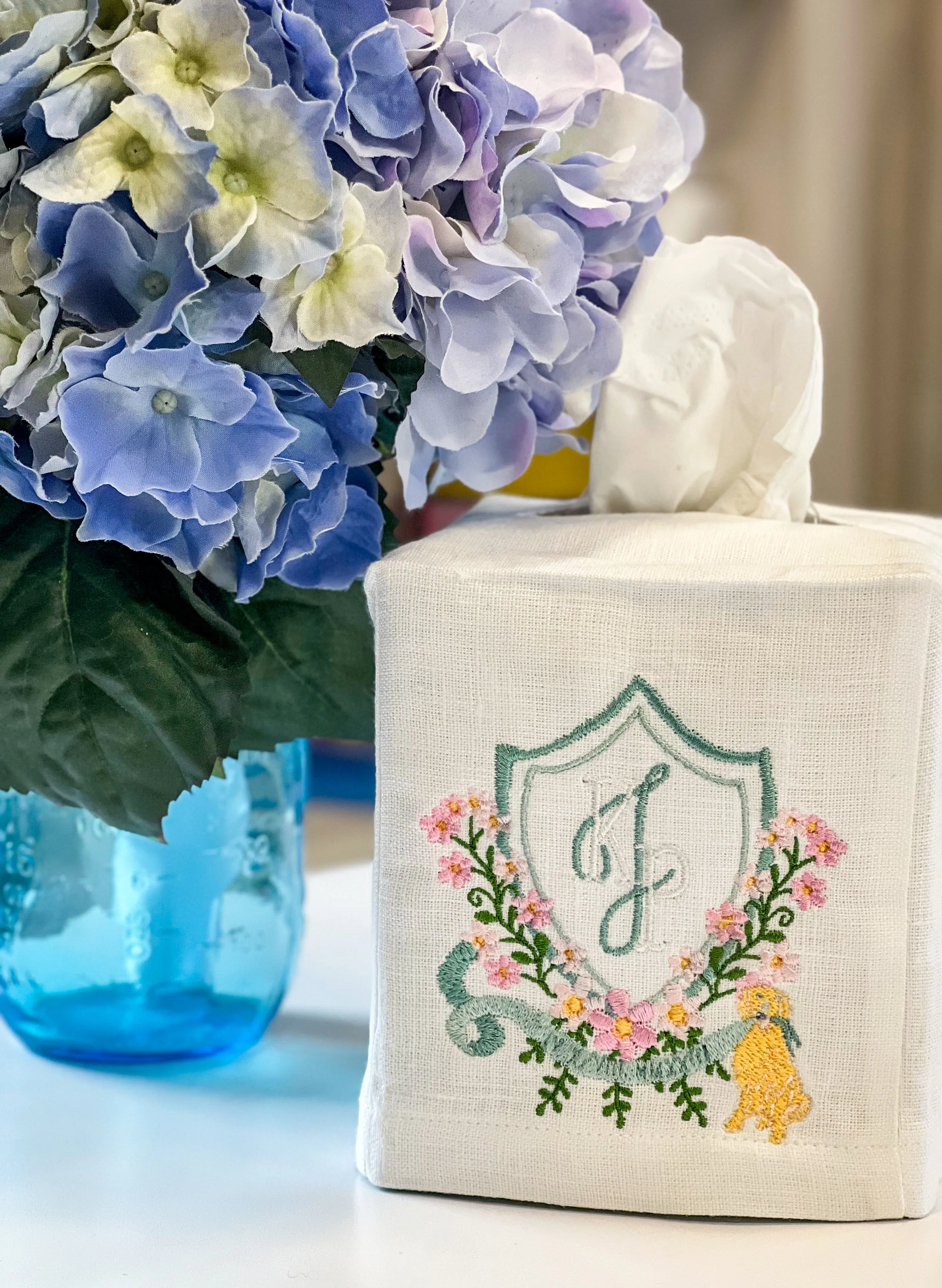 LINEN TISSUE BOX COVER