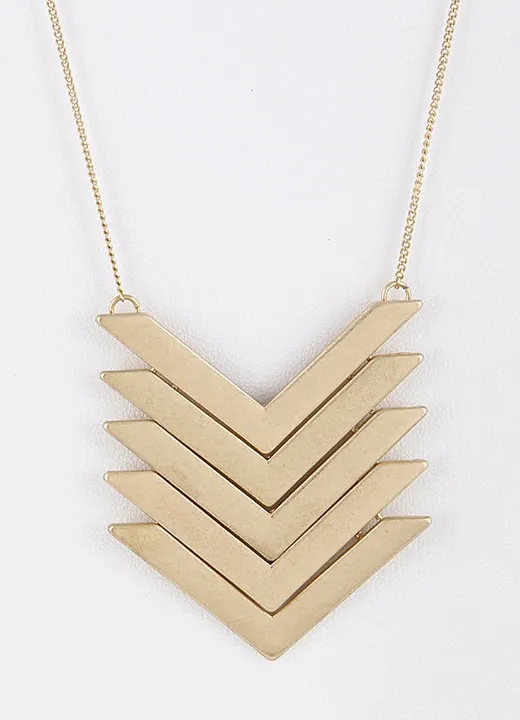 Linked Chevron Lines Necklace