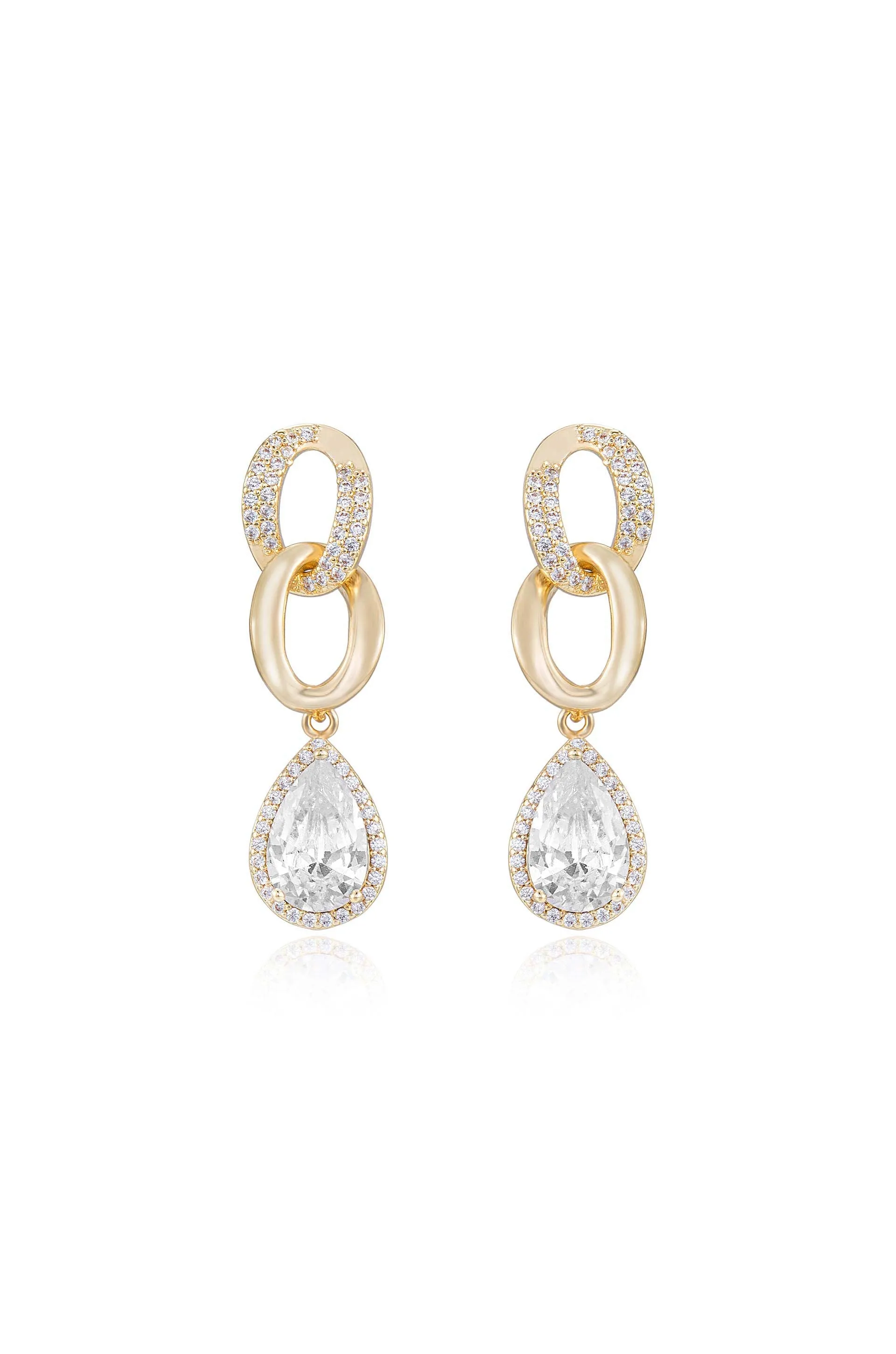 Linked Drop Crystal Earrings