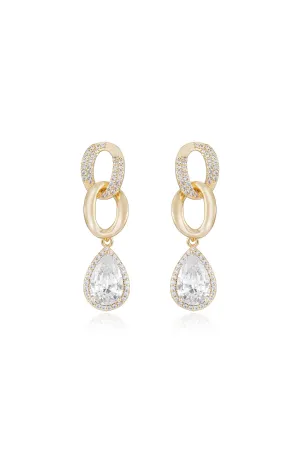 Linked Drop Crystal Earrings