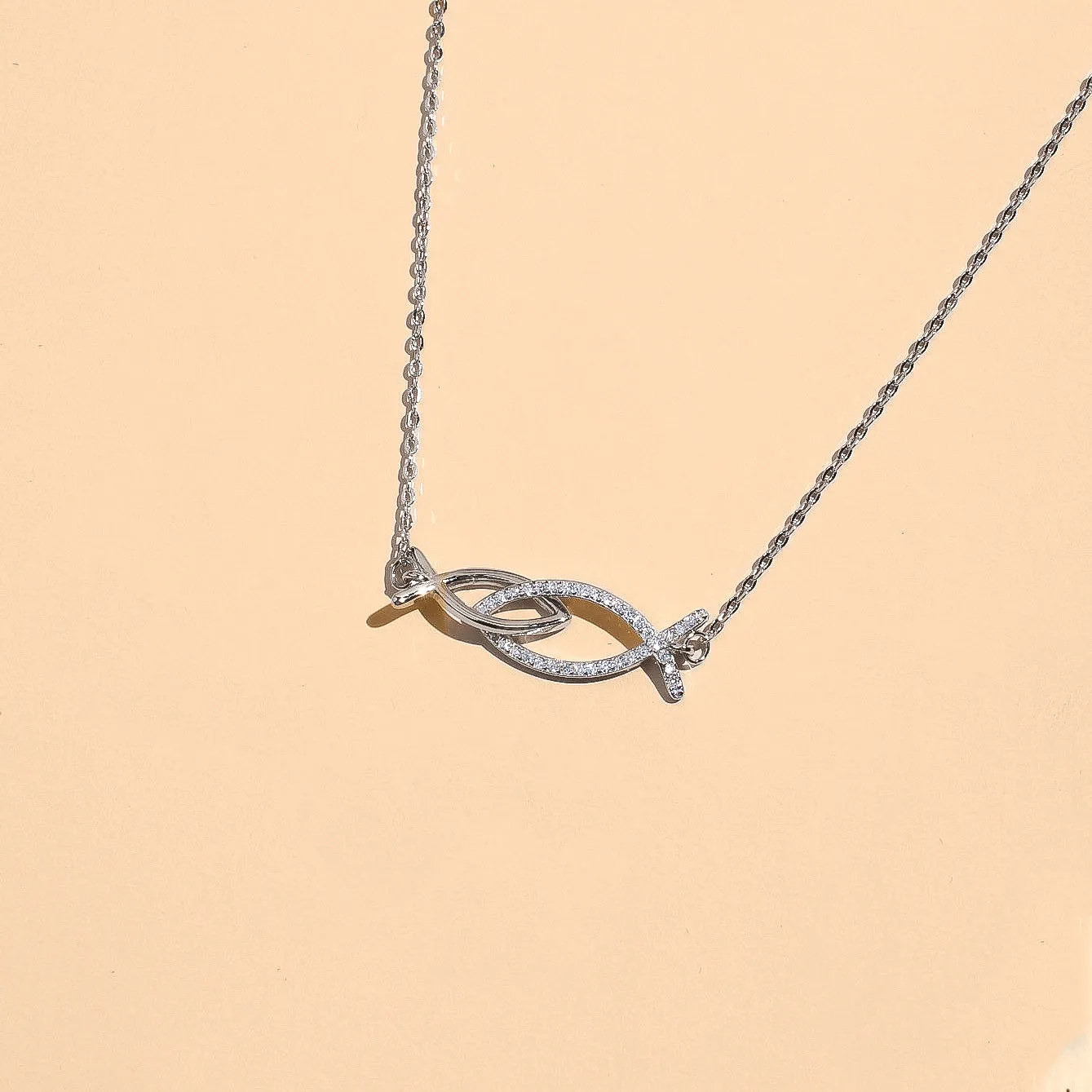 Linked For Life Ichthys Fish - Sterling Necklace