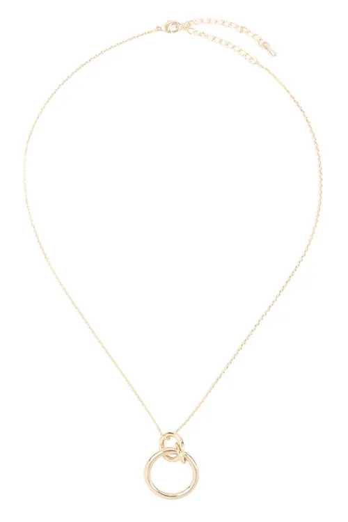 LINKED RING NECKLACE-GOLD