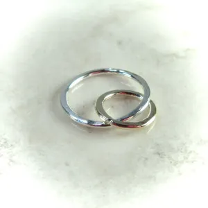 Links - Double Offset, 6mm/12mm, 1mm, Silver & Pink Gold Choose Your Metal