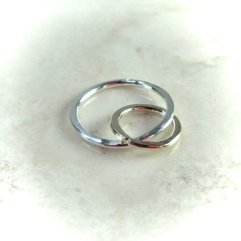 Links - Double Offset, 6mm/12mm, 1mm, Silver & Pink Gold Choose Your Metal