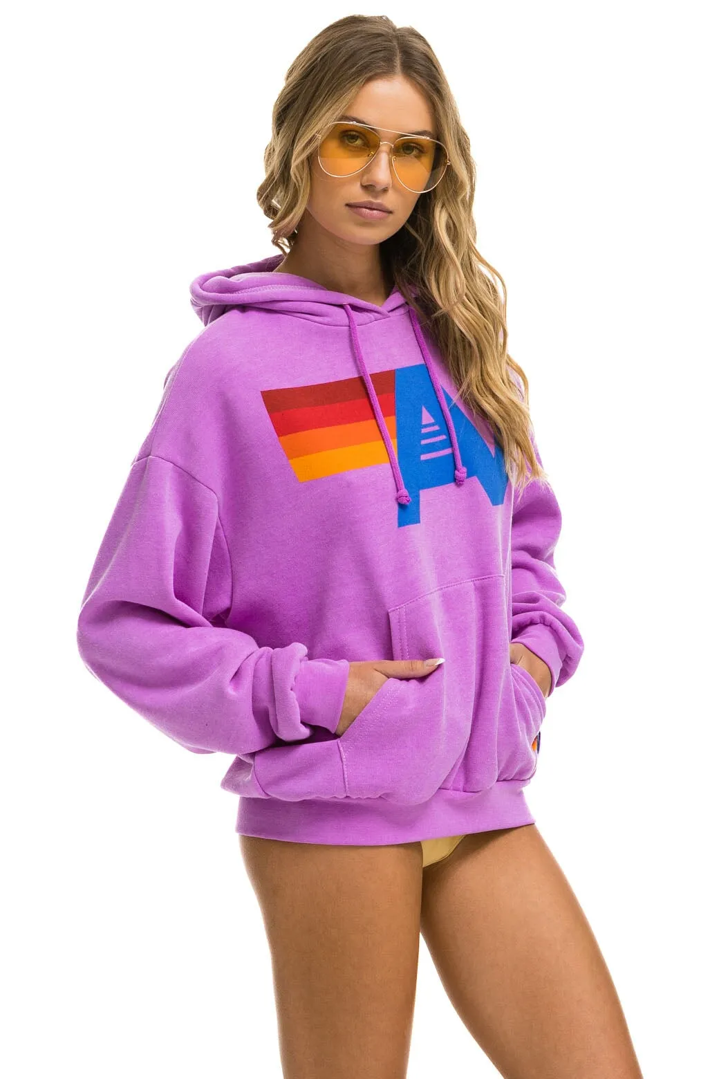 LOGO PULLOVER RELAXED HOODIE - NEON PURPLE