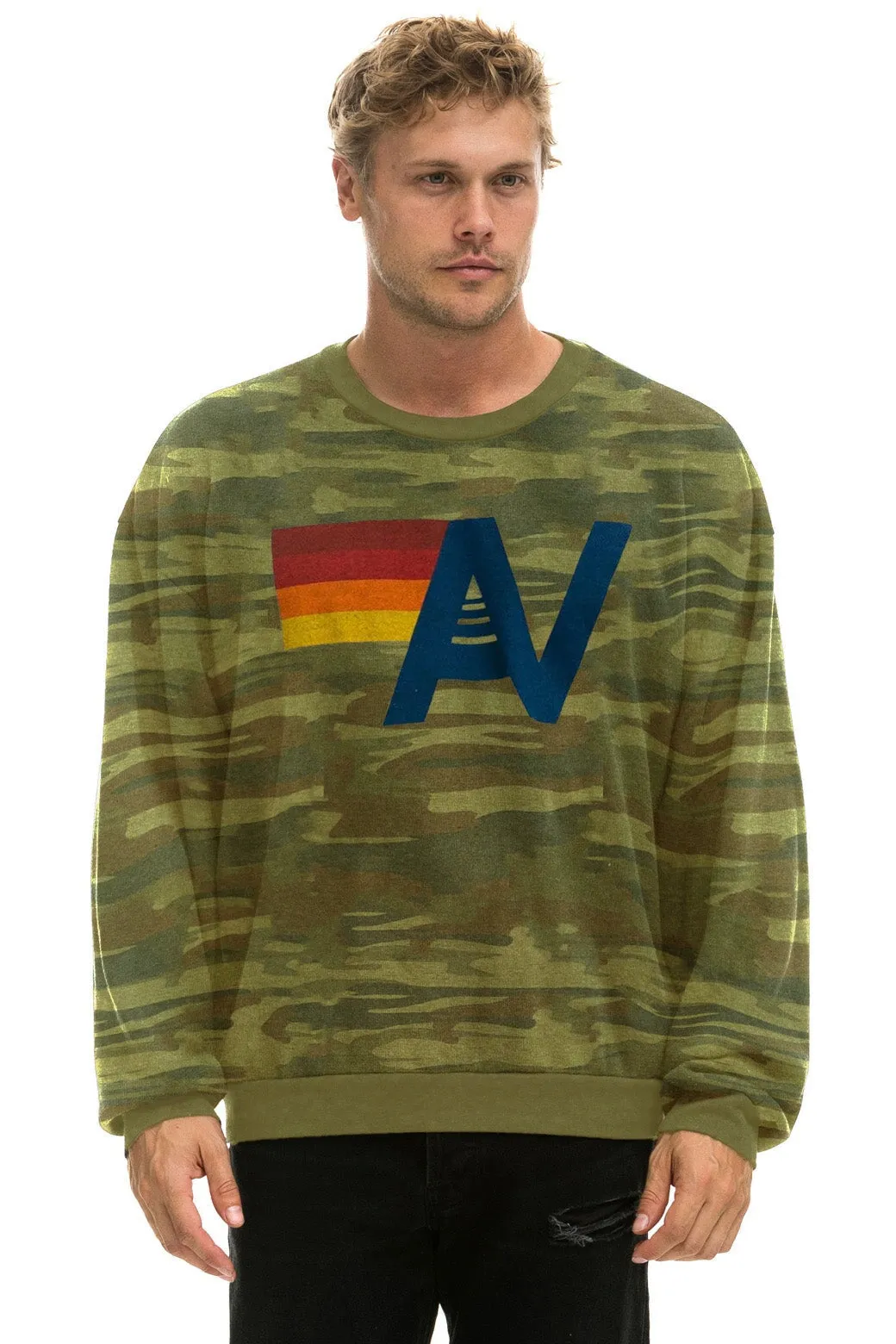 LOGO RELAXED CREW SWEATSHIRT - CAMO