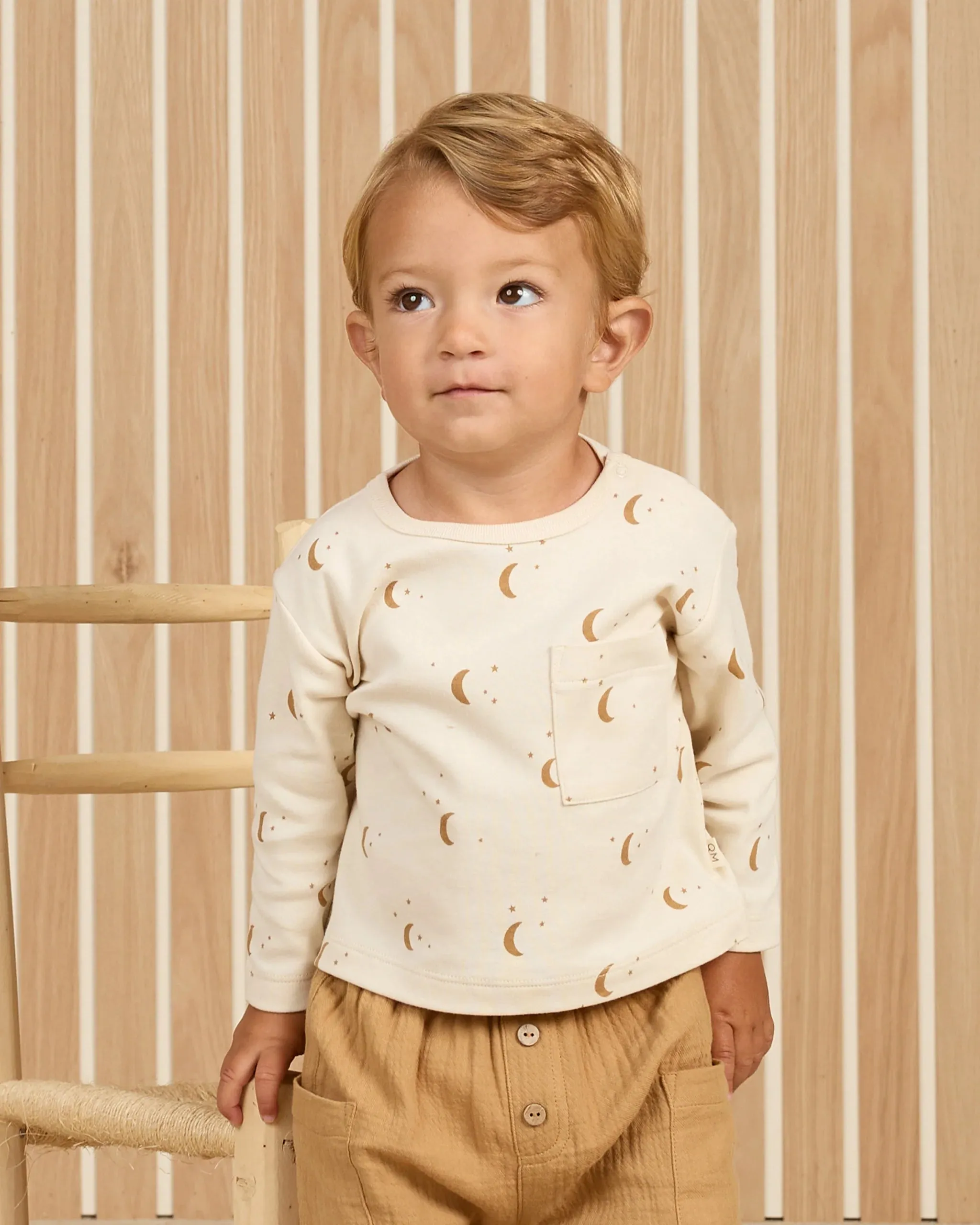Long Sleeve Pocket Tee- Moons