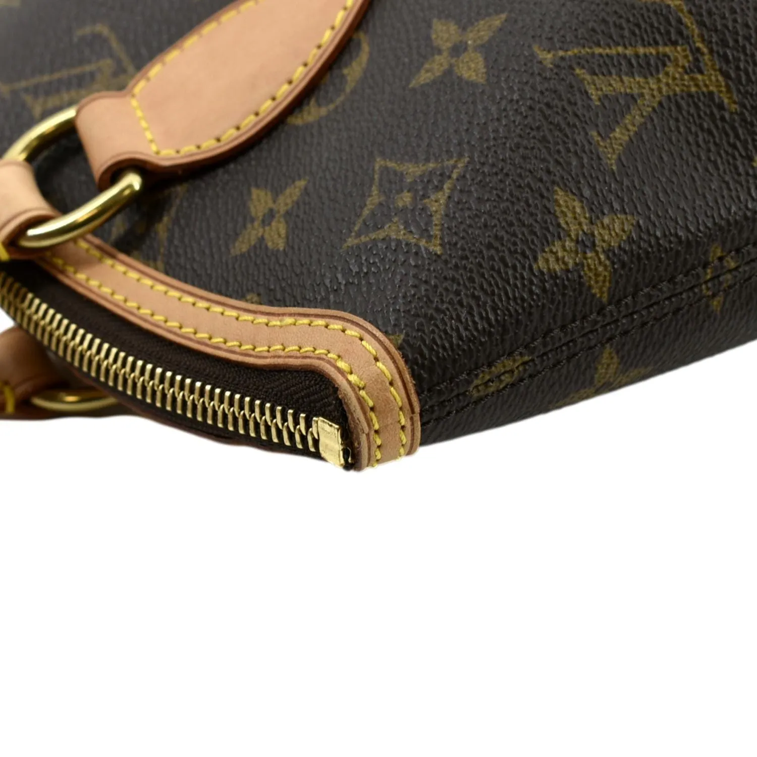 LOUIS VUITTON Lockit Vertical PM Monogram Canvas Tote Bag Brown