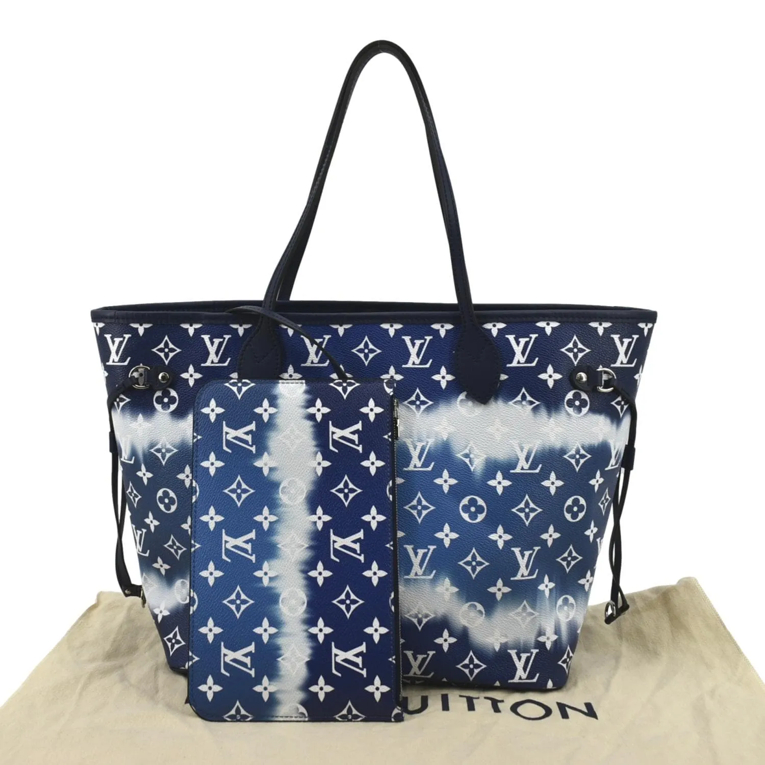 LOUIS VUITTON Neverfull LV Escale MM Monogram Shoulder Bag Blue