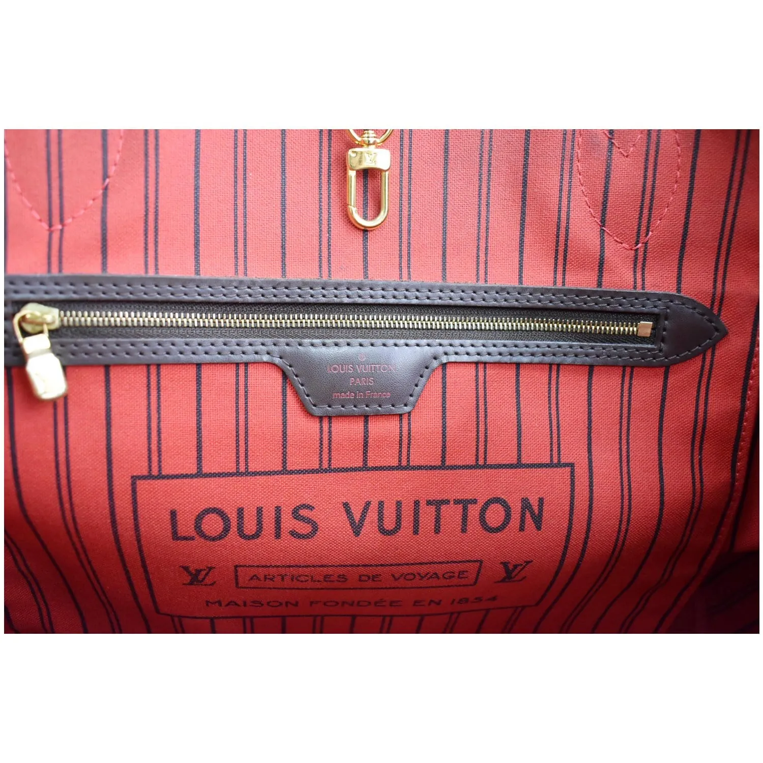 LOUIS VUITTON  Neverfull MM Damier Ebene Tote Bag Brown
