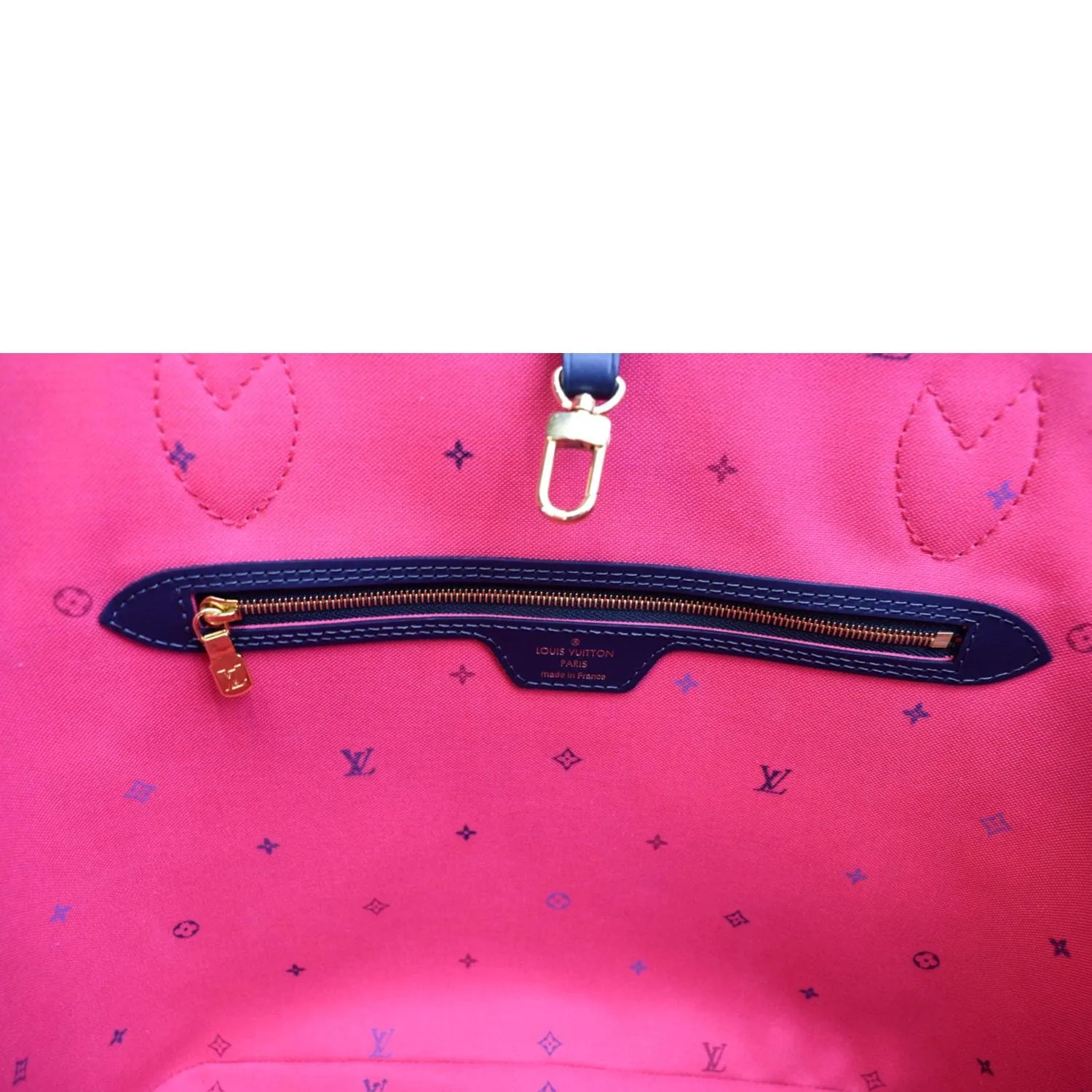 LOUIS VUITTON Neverfull MM Monogram Canvas Tote Bag Midnight Fuchsia