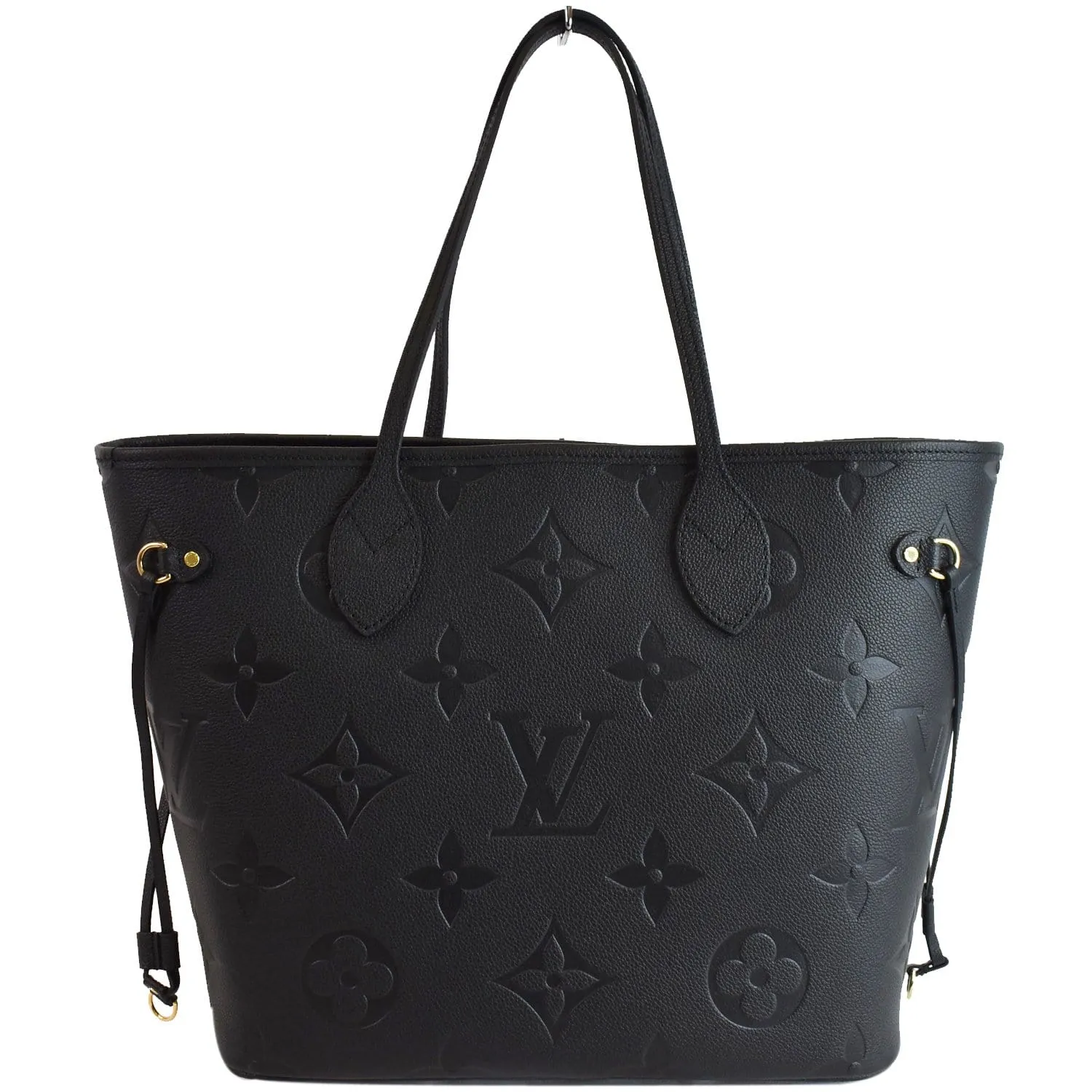 LOUIS VUITTON Neverfull MM Monogram Empreinte Tote Bag Black