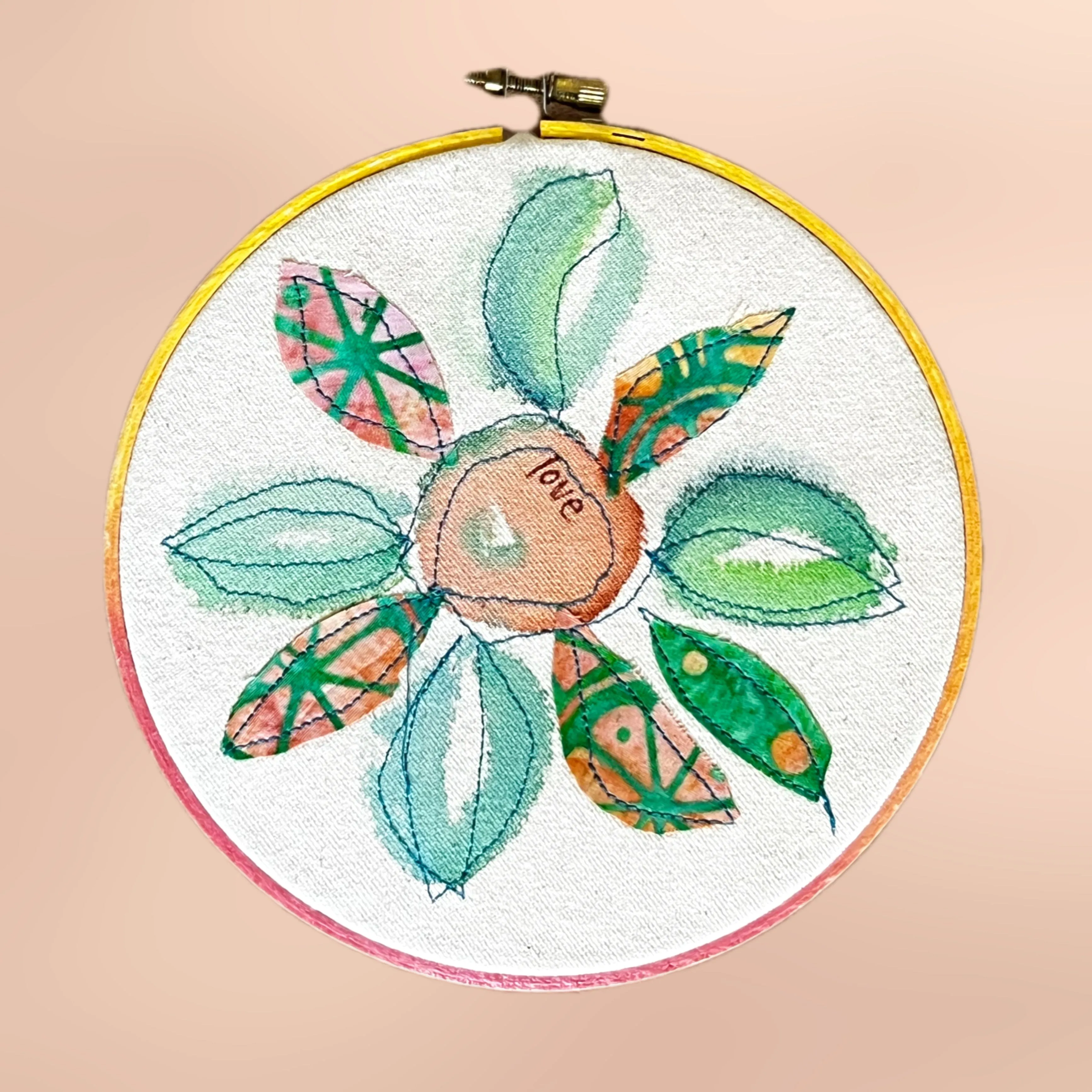 love more love - word hoop art