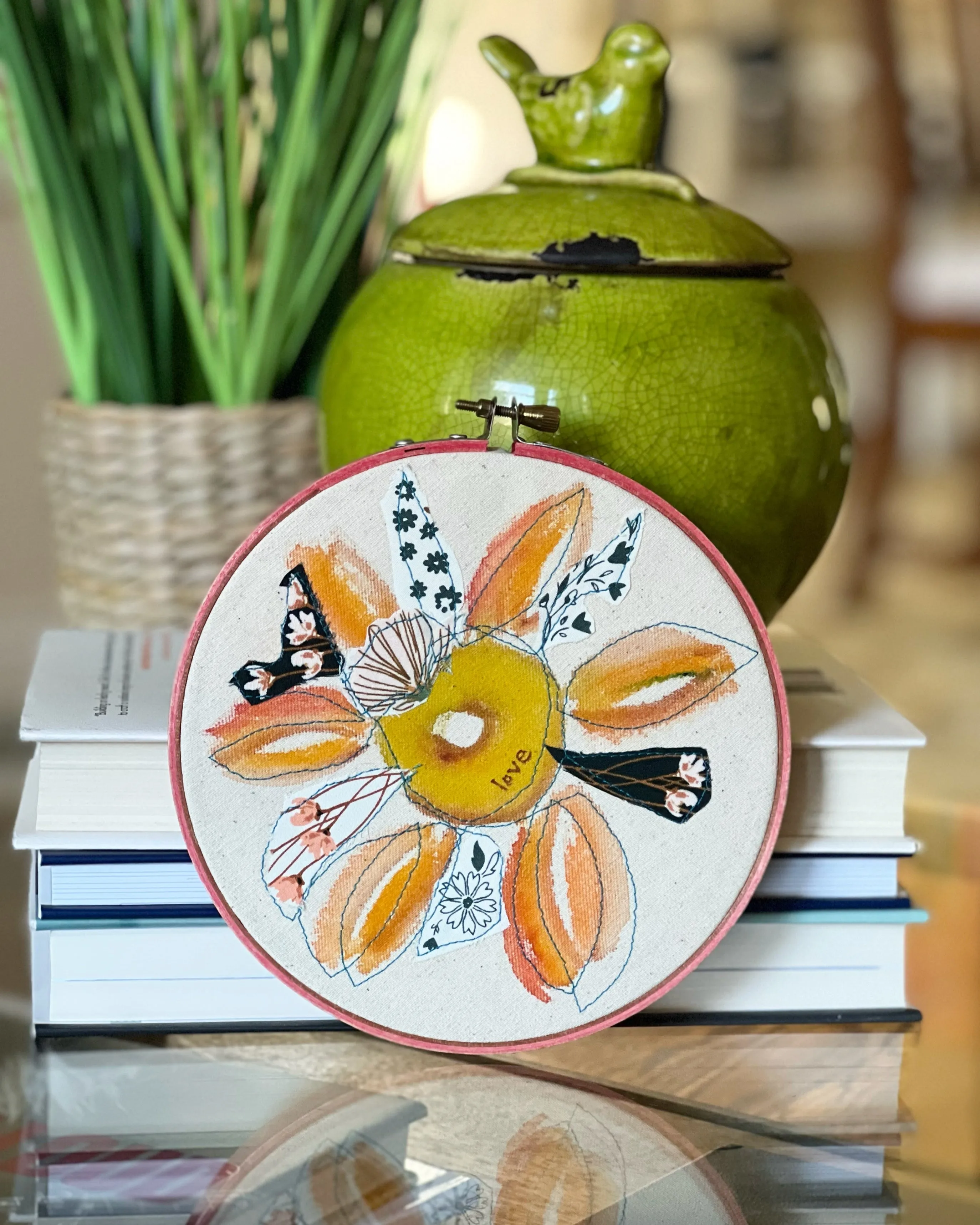 love more love - word hoop art