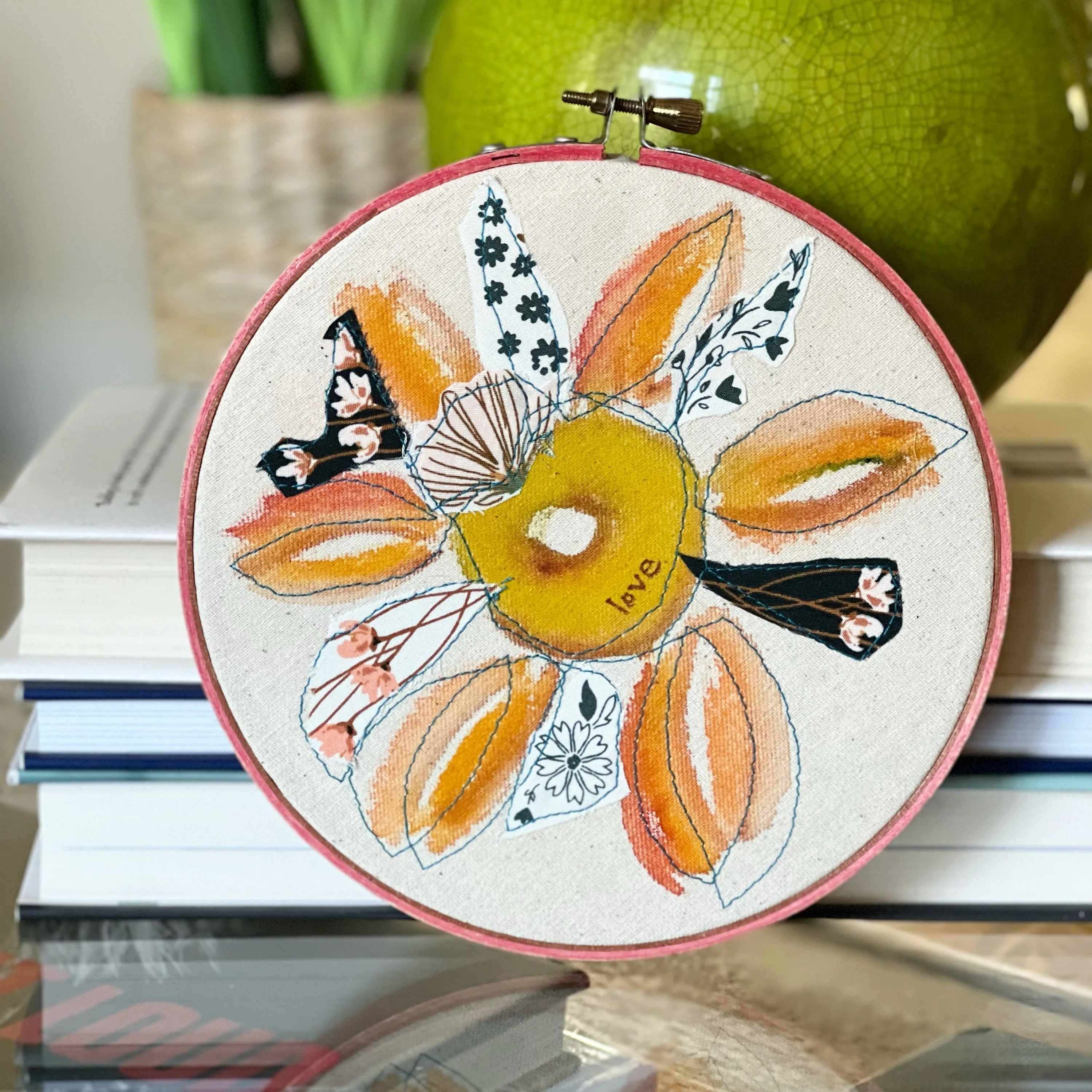 love more love - word hoop art