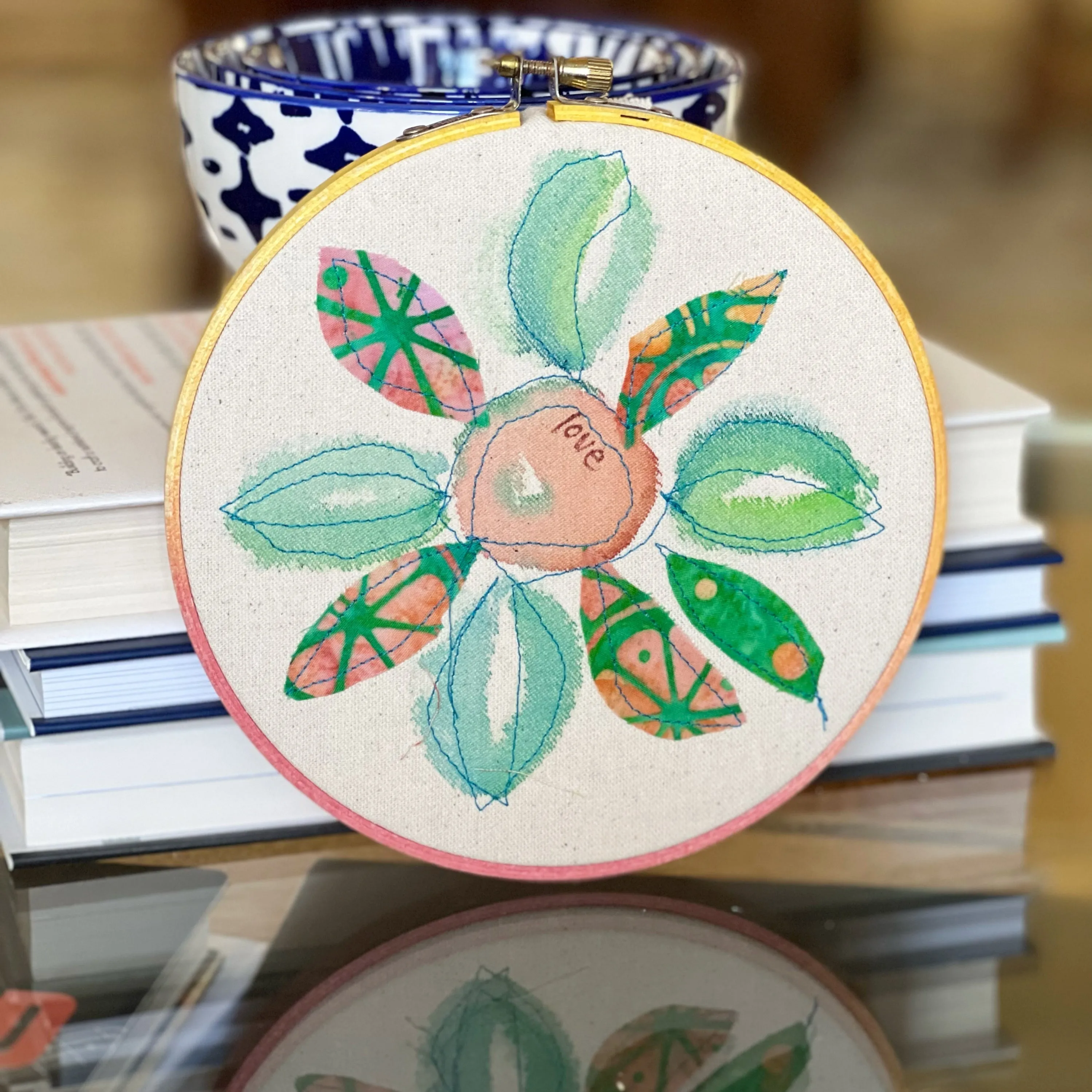 love more love - word hoop art