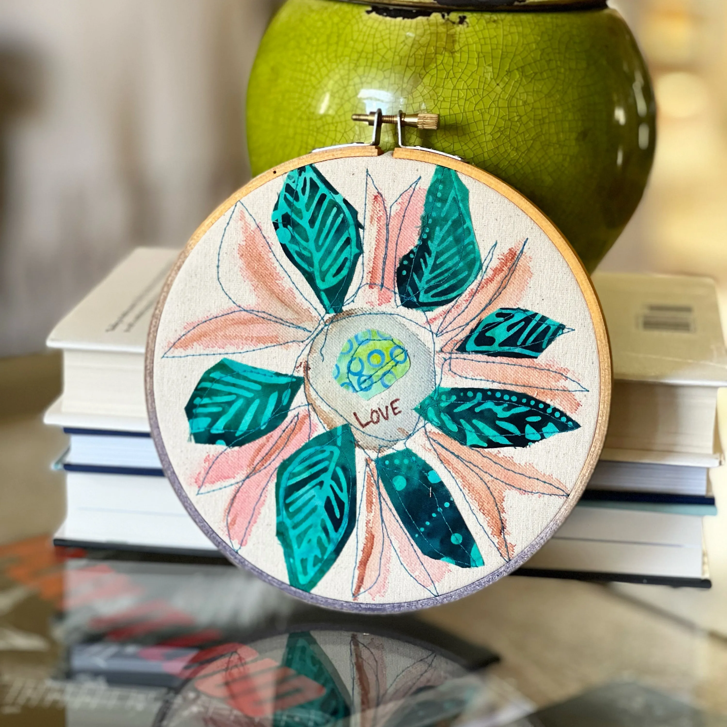 love more love - word hoop art