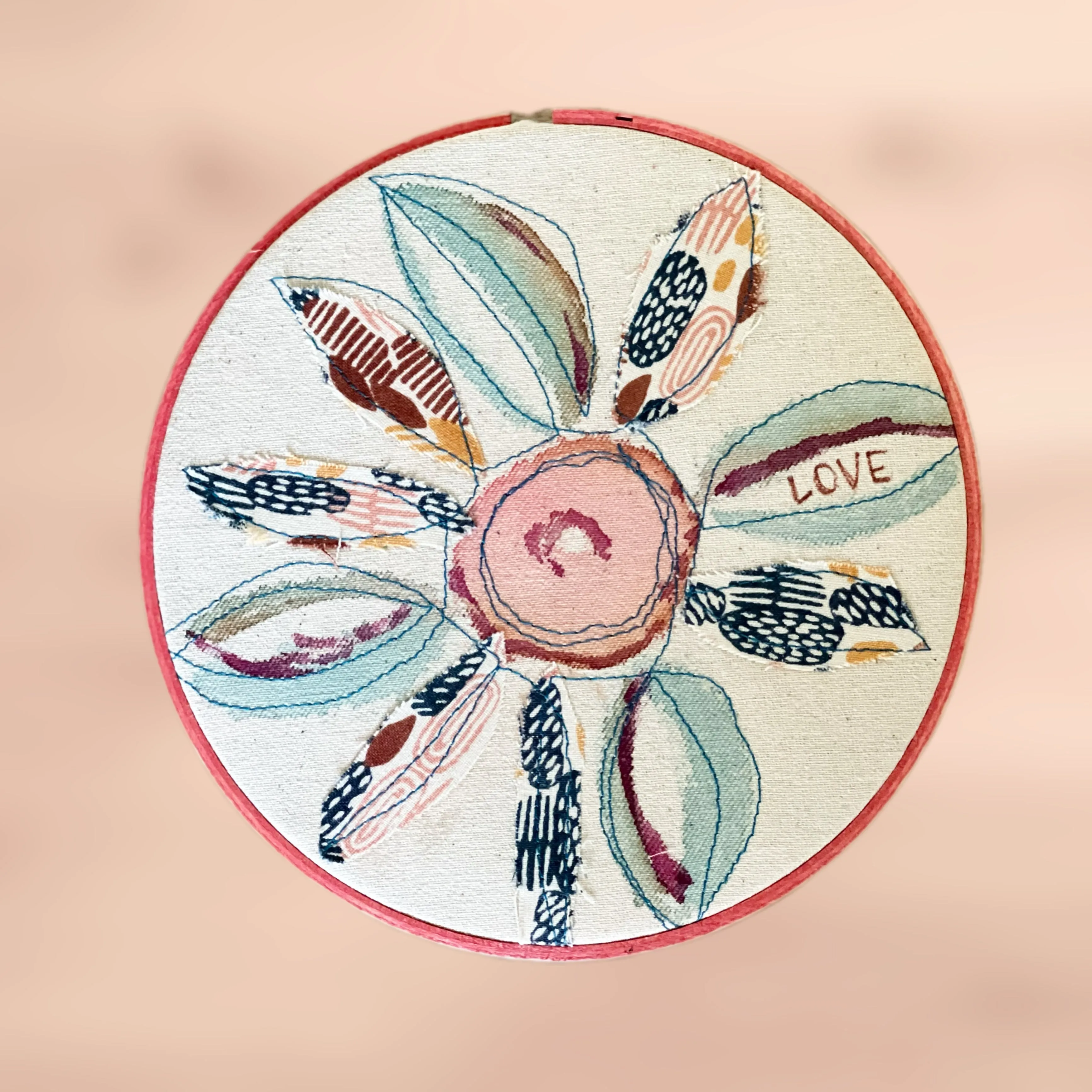 love more love - word hoop art