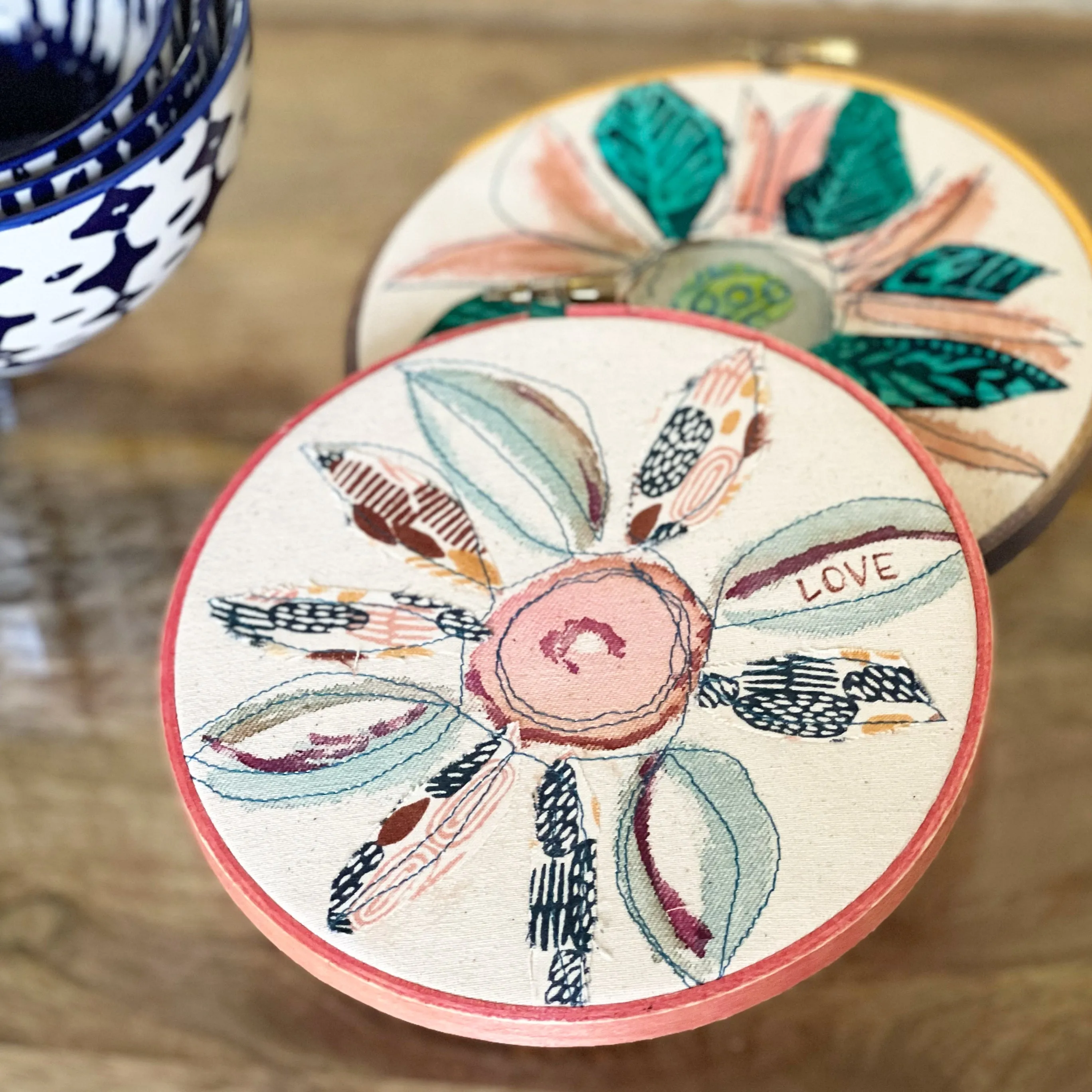 love more love - word hoop art