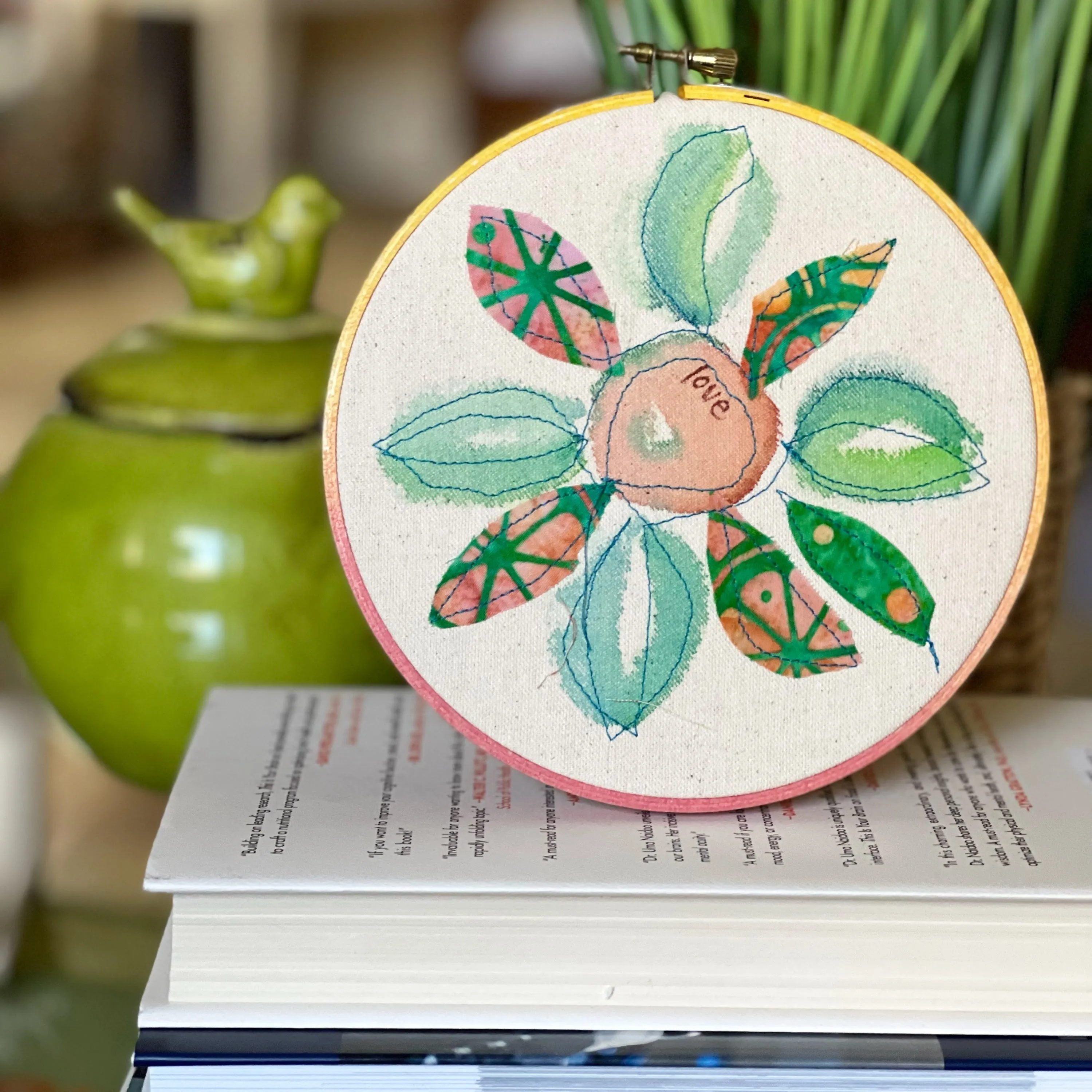 love more love - word hoop art