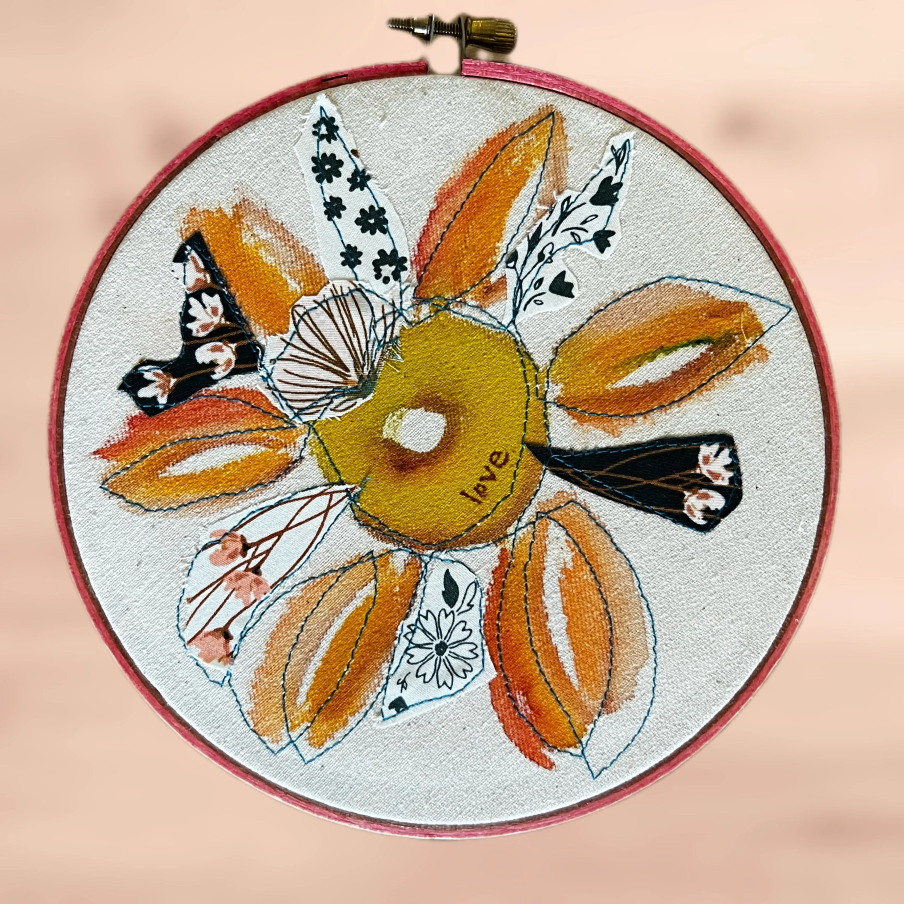 love more love - word hoop art