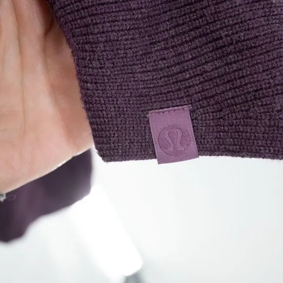 Lululemon Boxy Cotton-Blend Sweater Heathered Vintage Plum | XS/S