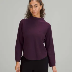 Lululemon Boxy Cotton-Blend Sweater Heathered Vintage Plum | XS/S