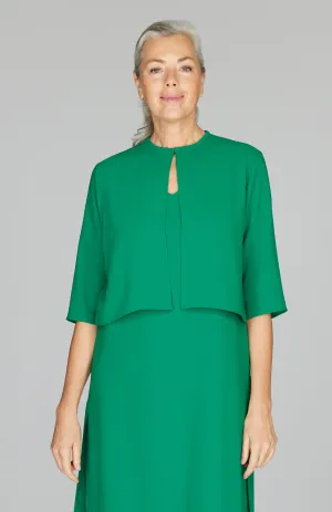 Lustrous Crepe Short Open Jacket