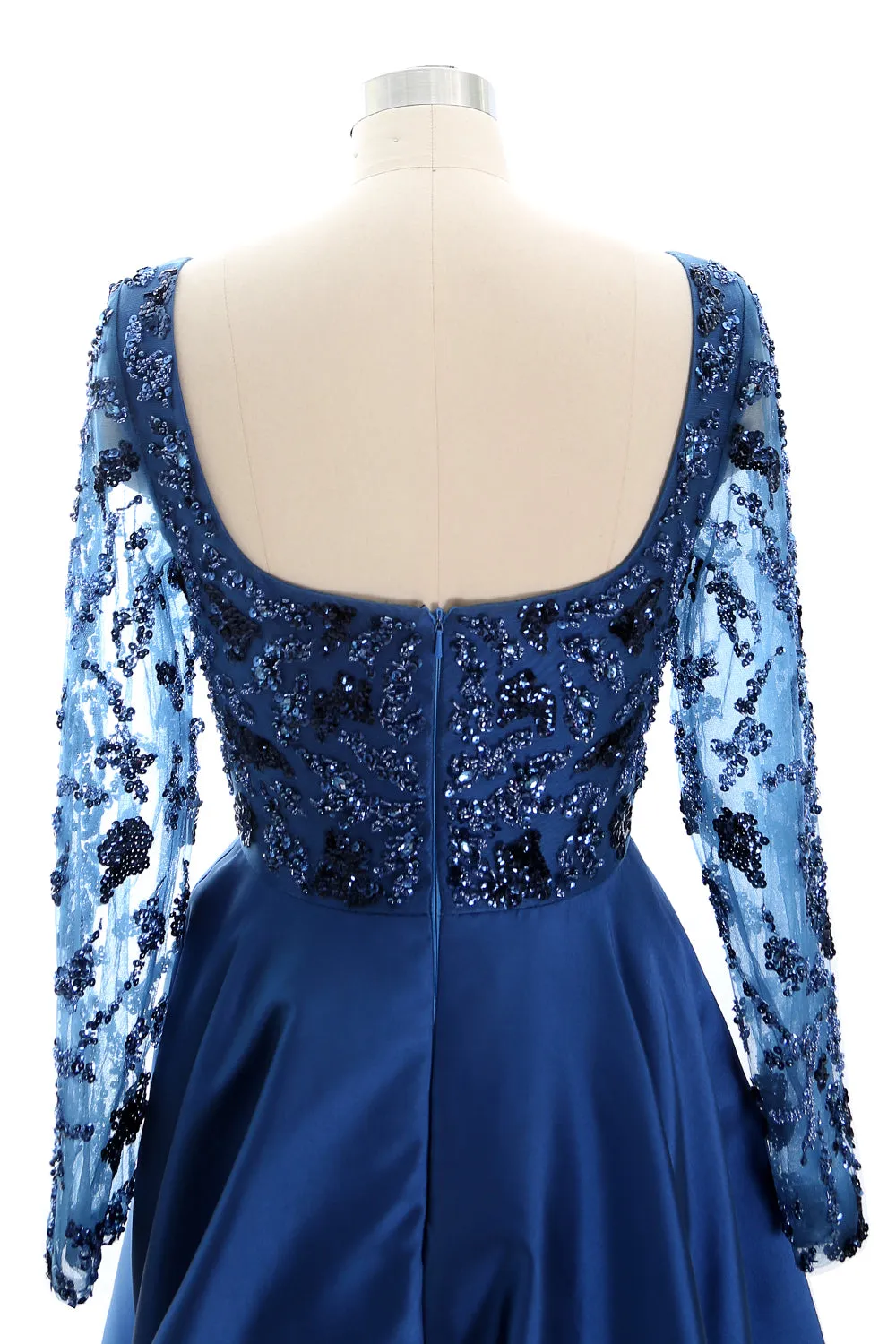 MACloth Women Long Sleeves Hi-Lo Formal Evening Gown Mother of the Bride Dress