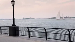 Man Walks in Battery Park