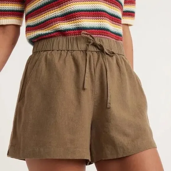 Marine Layer Beach Casual Shorts in Olive Green Hemp