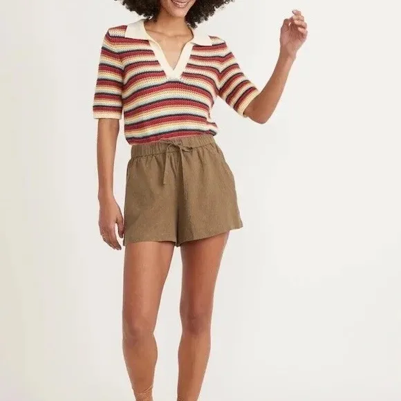 Marine Layer Beach Casual Shorts in Olive Green Hemp