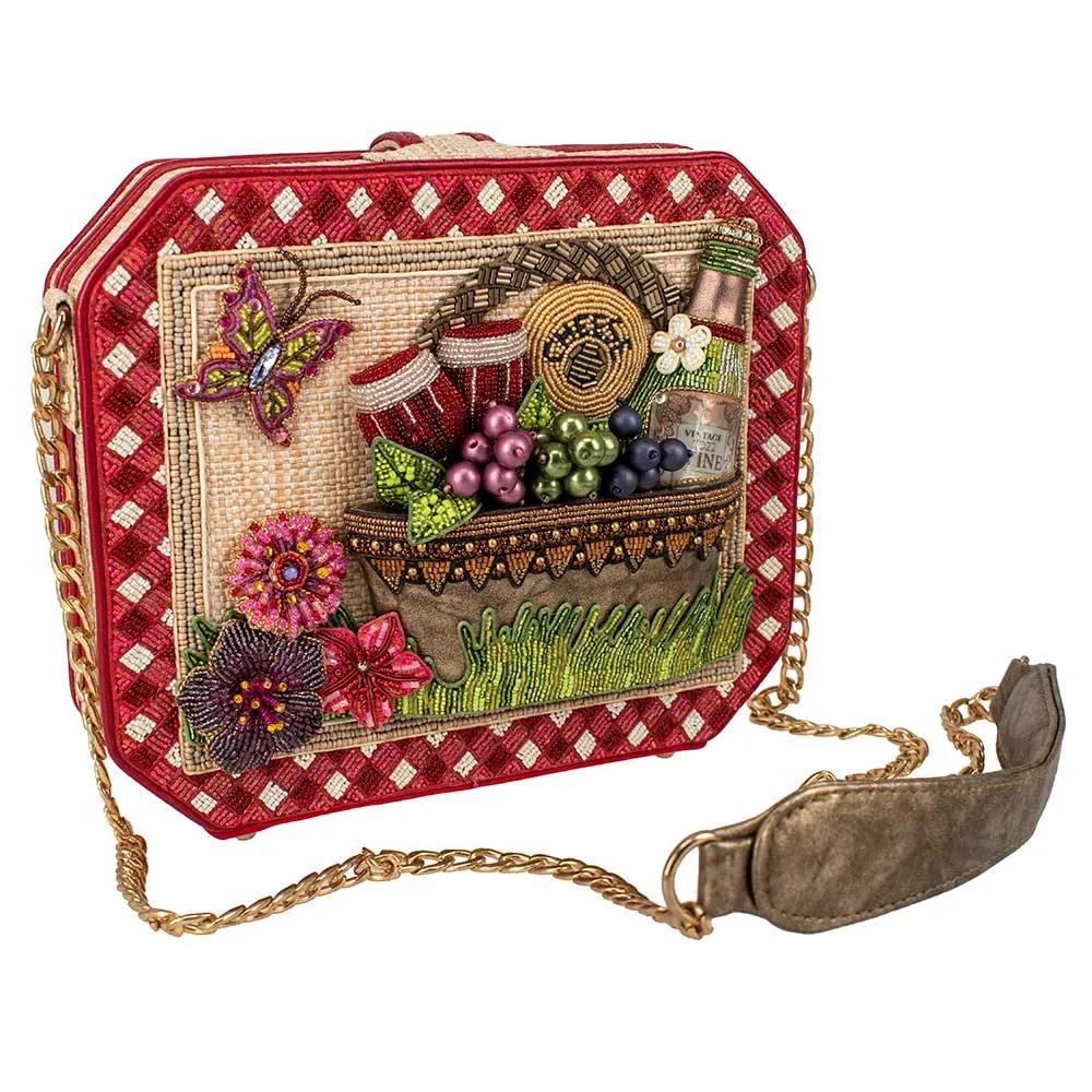 MARY FRANCES Picnic Party Crossbody Handbag RED BAG GINGHAM NEW