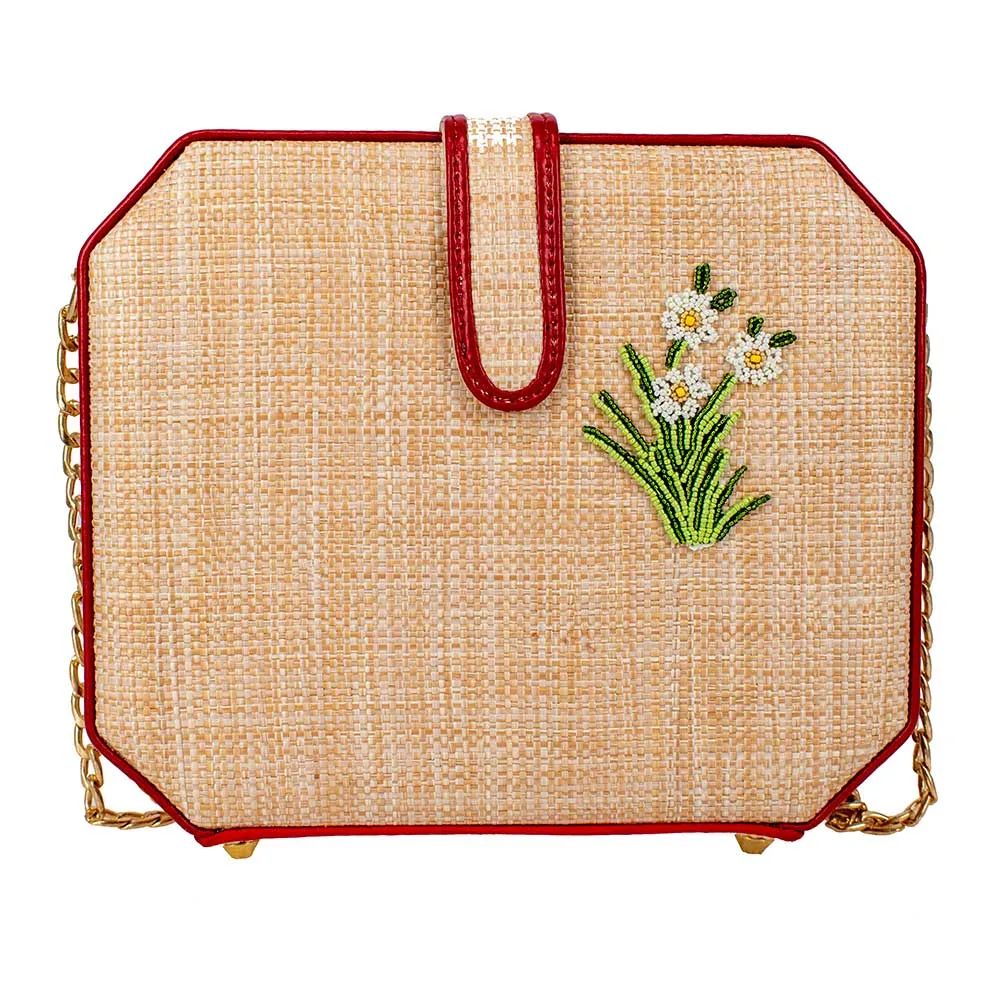 MARY FRANCES Picnic Party Crossbody Handbag RED BAG GINGHAM NEW