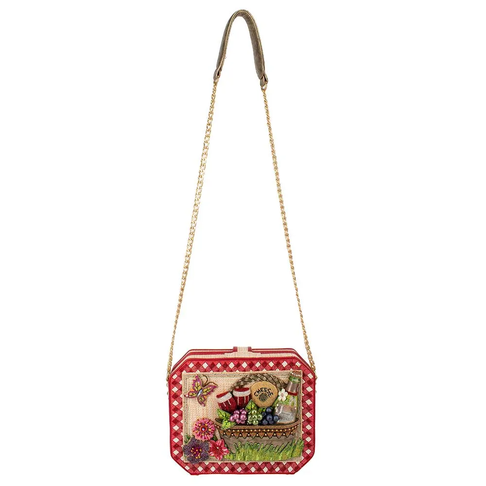 MARY FRANCES Picnic Party Crossbody Handbag RED BAG GINGHAM NEW