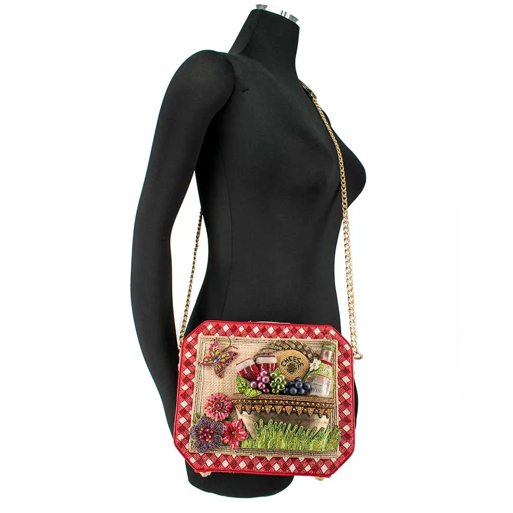 MARY FRANCES Picnic Party Crossbody Handbag RED BAG GINGHAM NEW