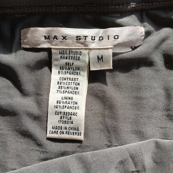 Max Studio Stretchy Grey Textured Pull-on Lined Sheer Skirt Ruffled Hem Medium