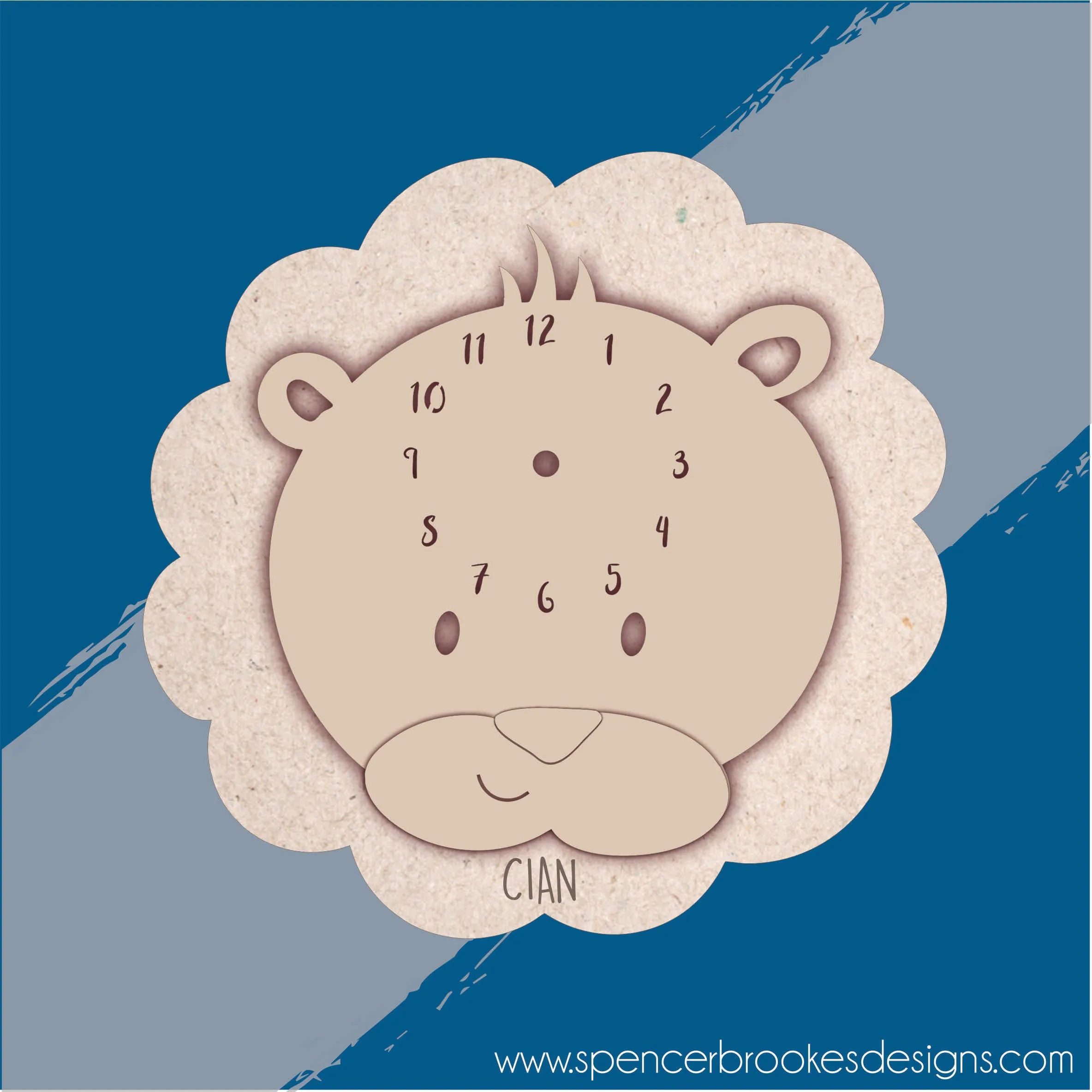 MDF Layered Clock - Lion
