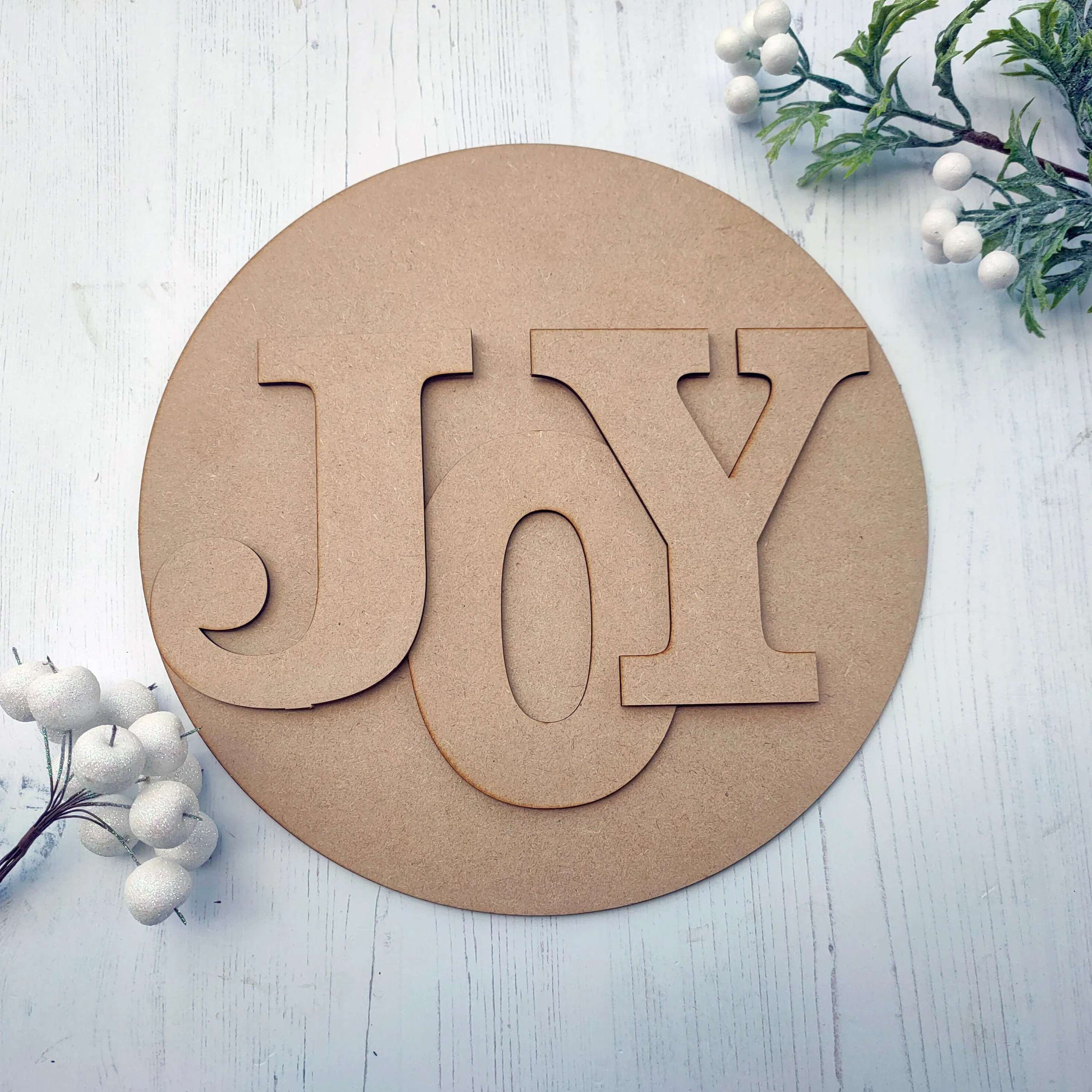 MDF Layered JOY Christmas Plaque