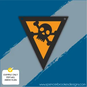 MDF Layered Triangle Halloween Flag Bunting - Skull and Cross Bones