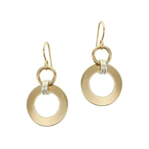 Medium Double Linked Rings Wire Earrings