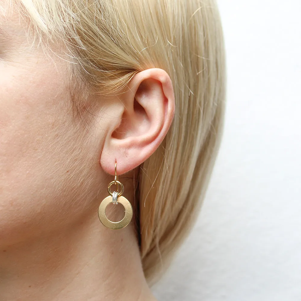 Medium Double Linked Rings Wire Earrings